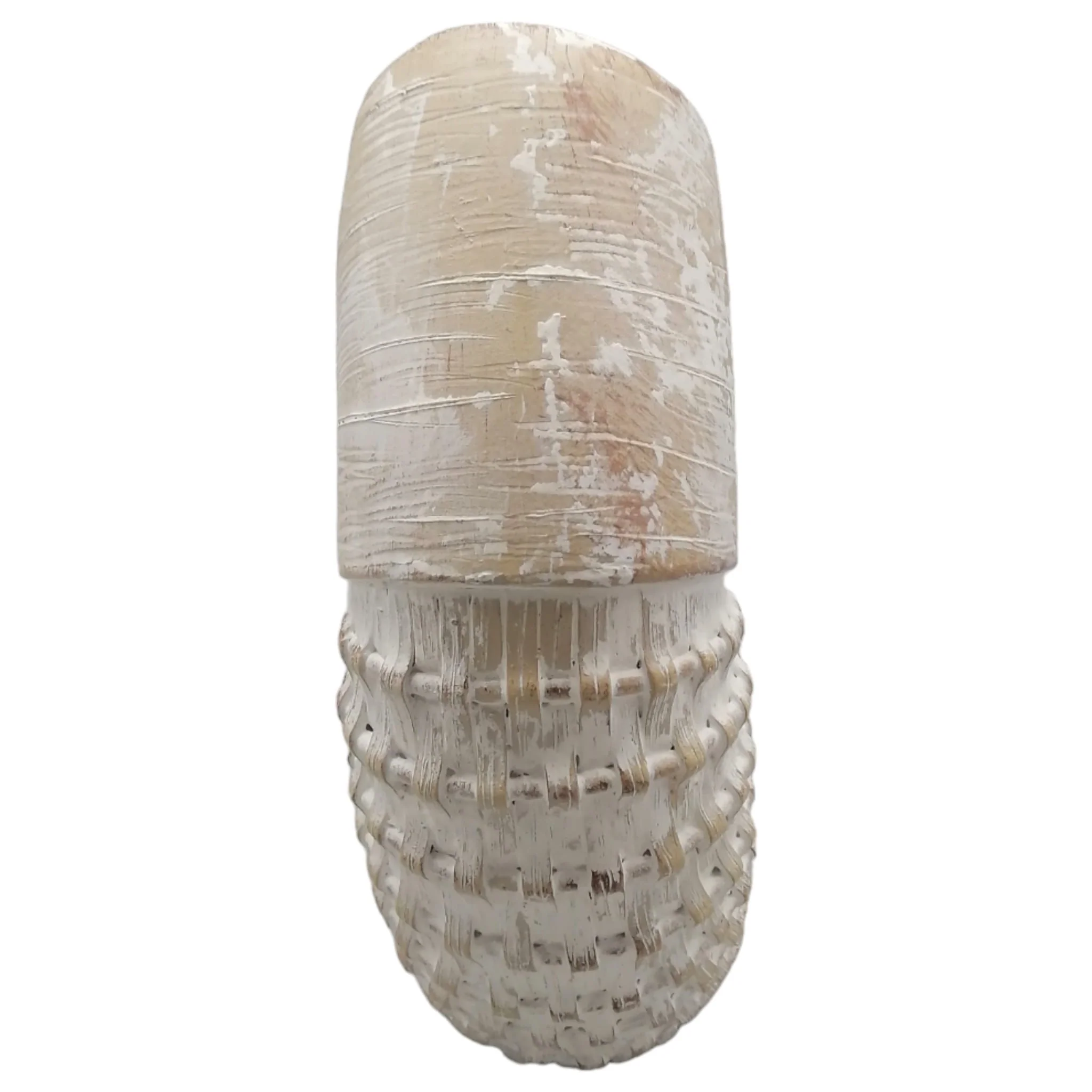12x11" Woven Shell Decor, White - Image 2