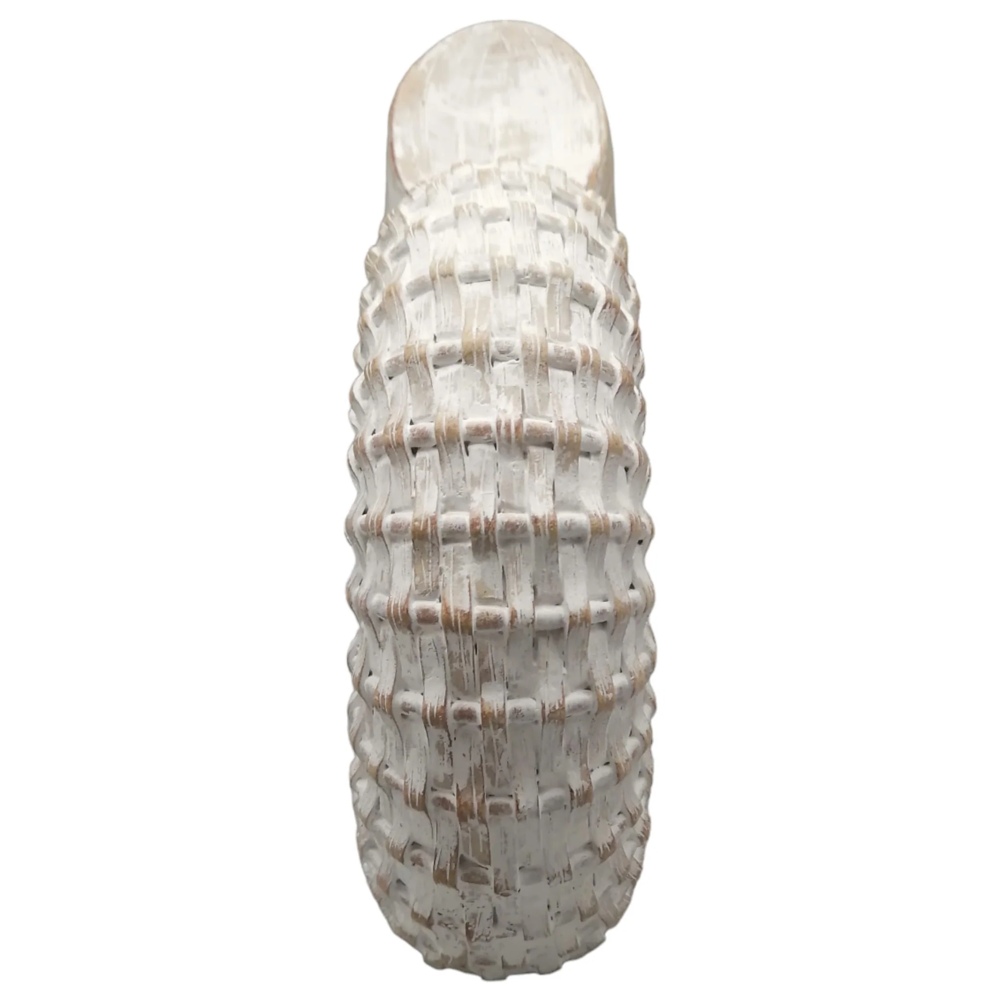 12x11" Woven Shell Decor, White - Image 4