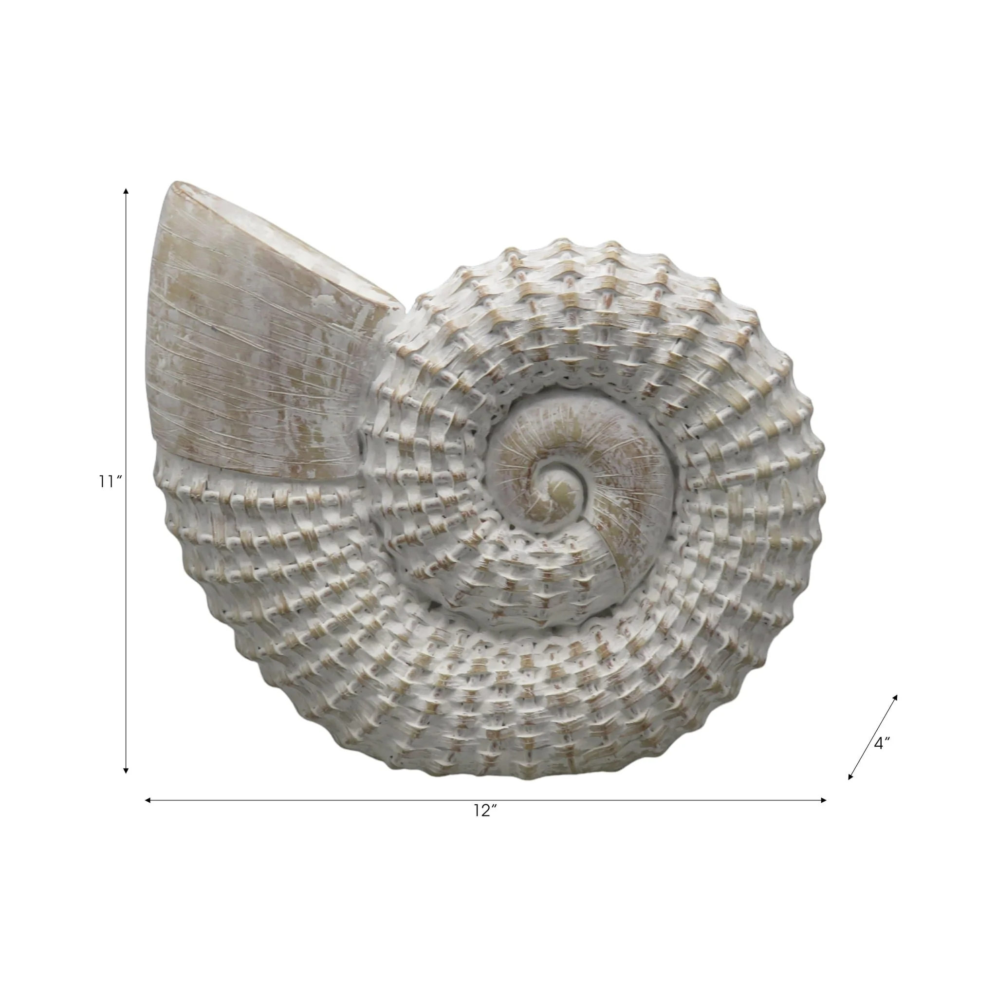 12x11" Woven Shell Decor, White - Image 6