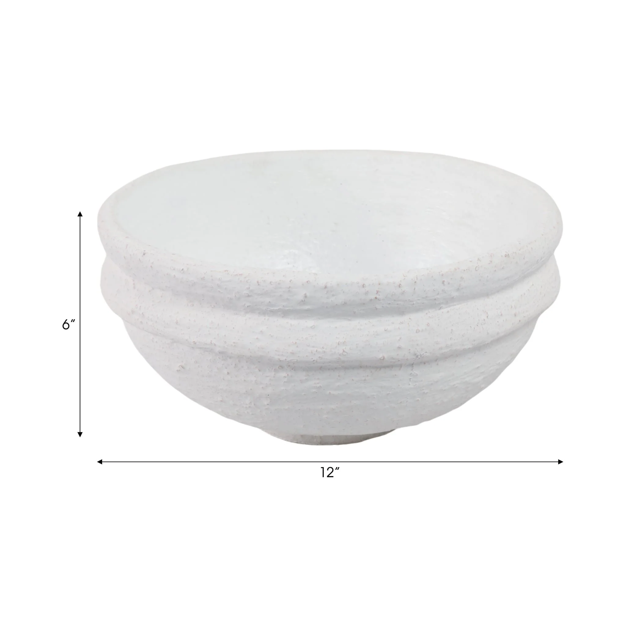 12x12" Textured Bowl, White - Image 8