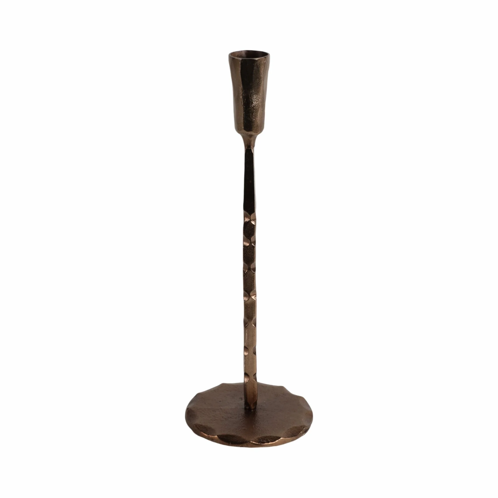 12x4" Forged Cast Iron Taper Holder, Matte Bronze - Image 3