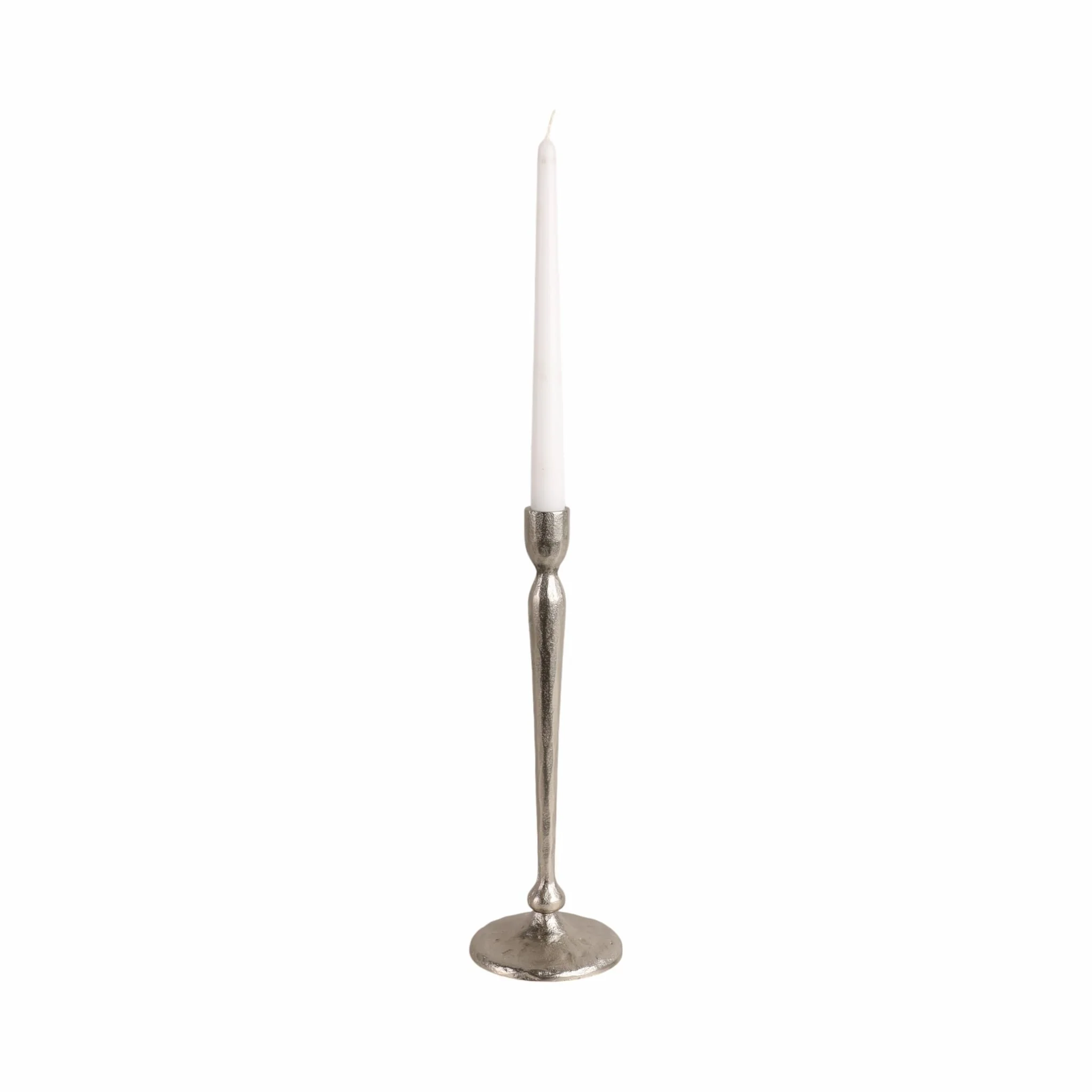 12x4" Traditional Cast Iron Taper Holder, Silver - Image 2