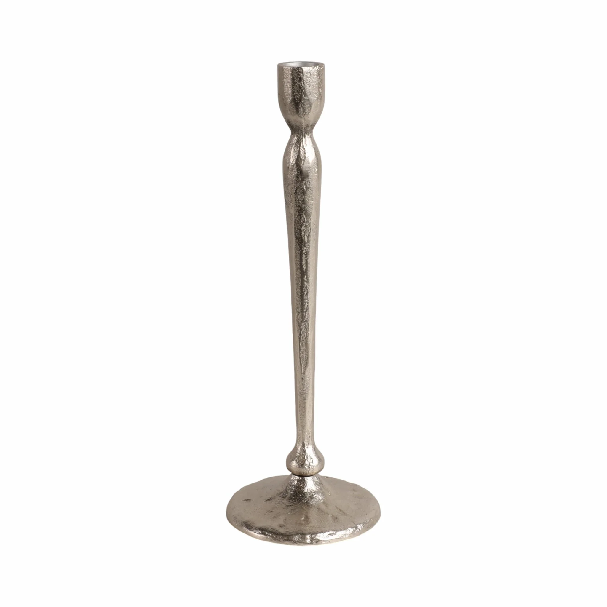 12x4" Traditional Cast Iron Taper Holder, Silver - Image 3