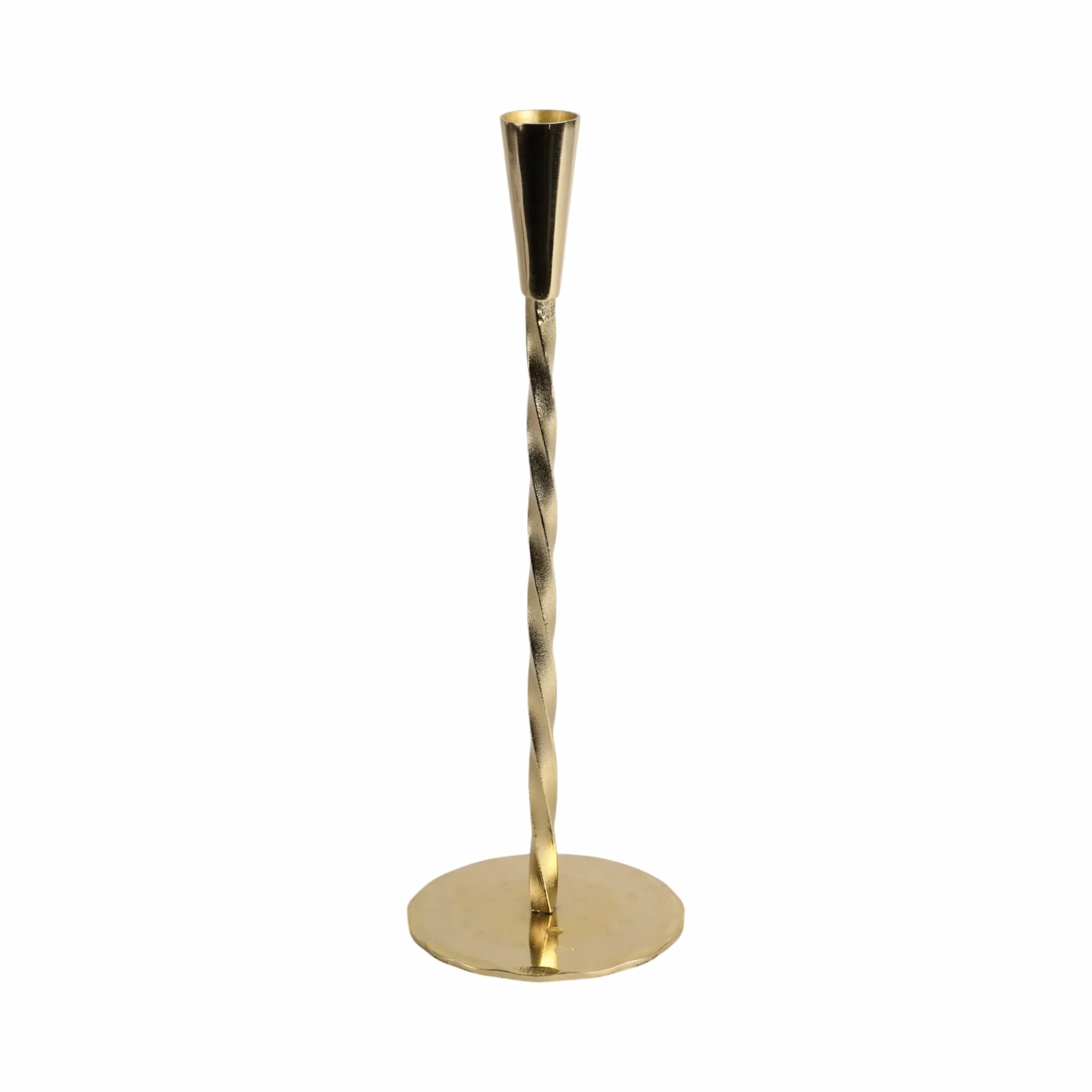 12x4" Twisted Taper Holder, Gold - Image 3
