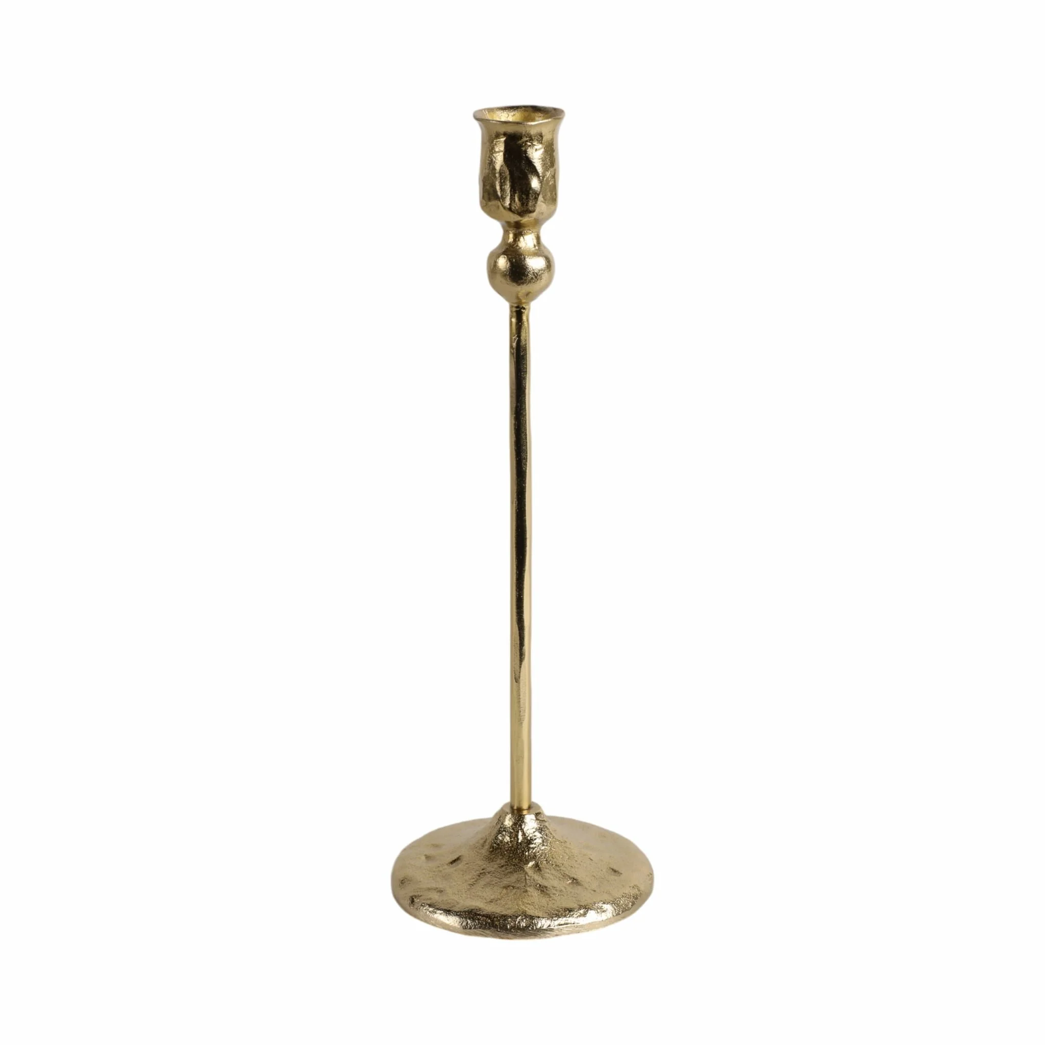 12x4" Vintage Taper Holder, Gold - Image 3