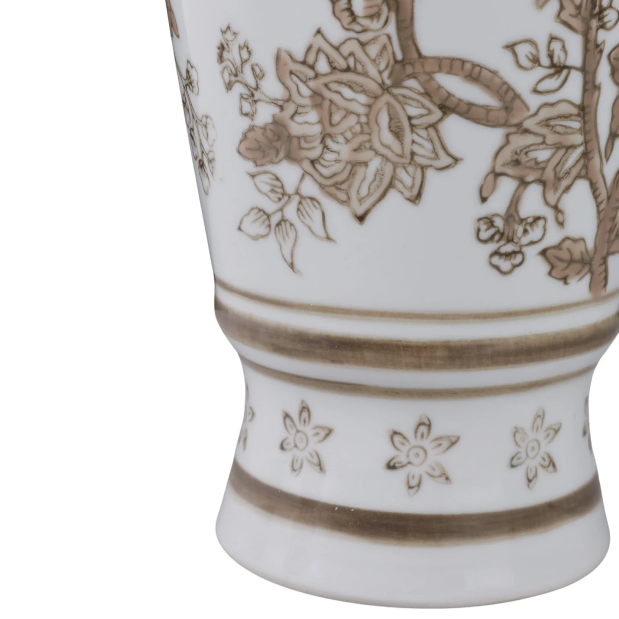 12x5" Chinoiserie Bird & Vines Vase, Brown/white - Image 5