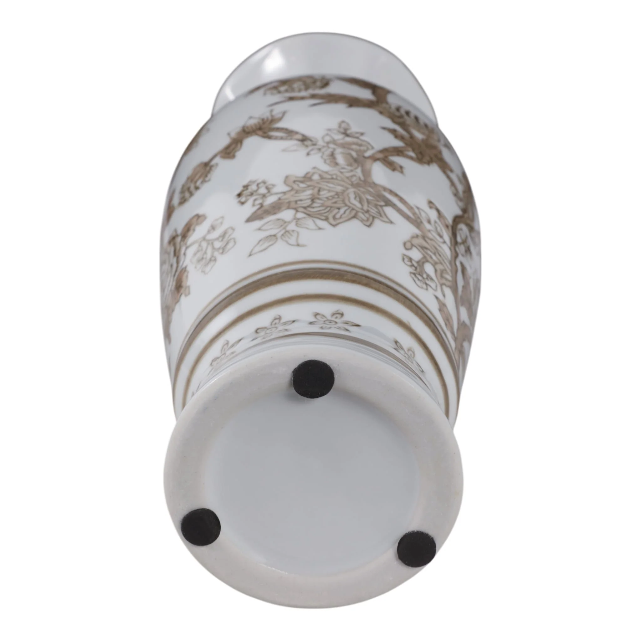 12x5" Chinoiserie Bird & Vines Vase, Brown/white - Image 7