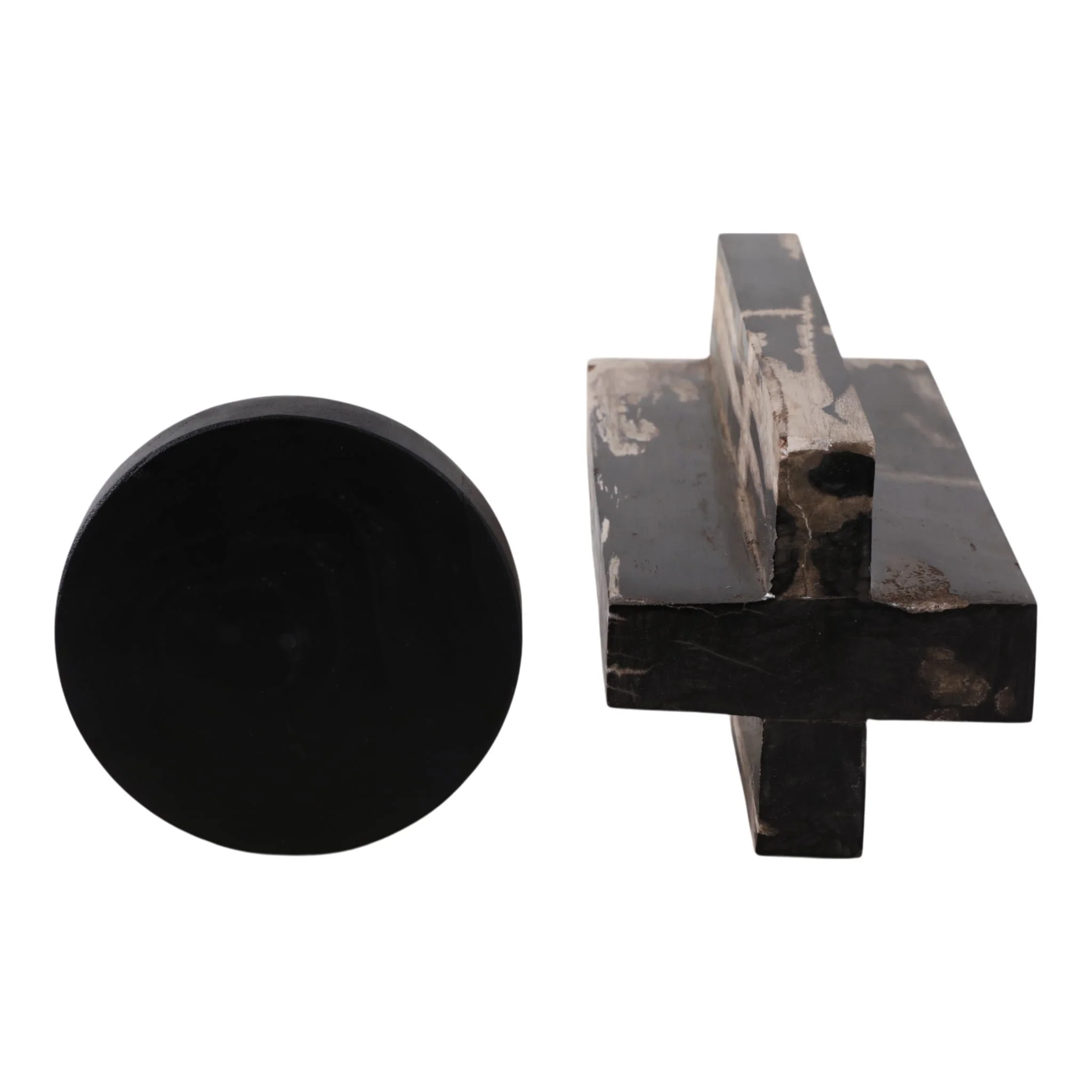 12x5" Petrified Wood Pillar Holder, Brown/black - Image 6