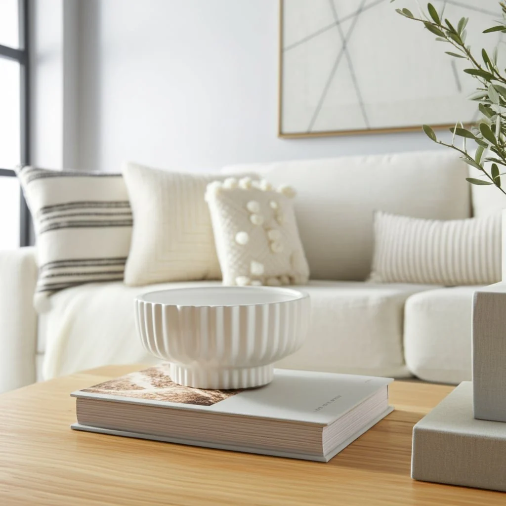 12x5" Ridged Pedestal Bowl, White - Image 13