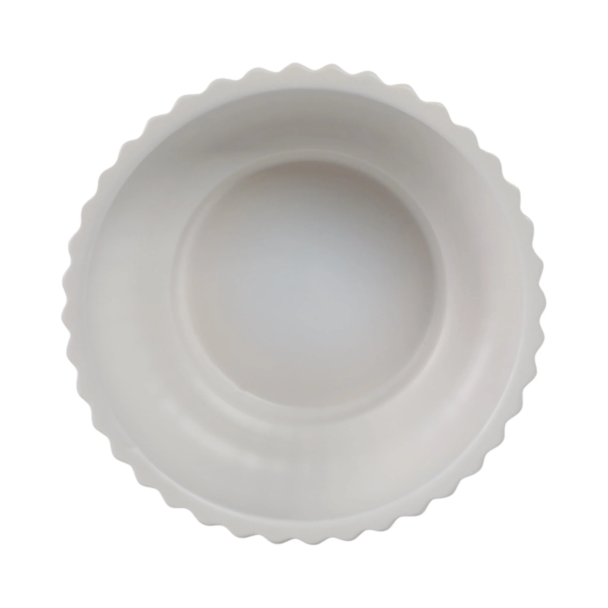 12x5" Ridged Pedestal Bowl, White - Image 6