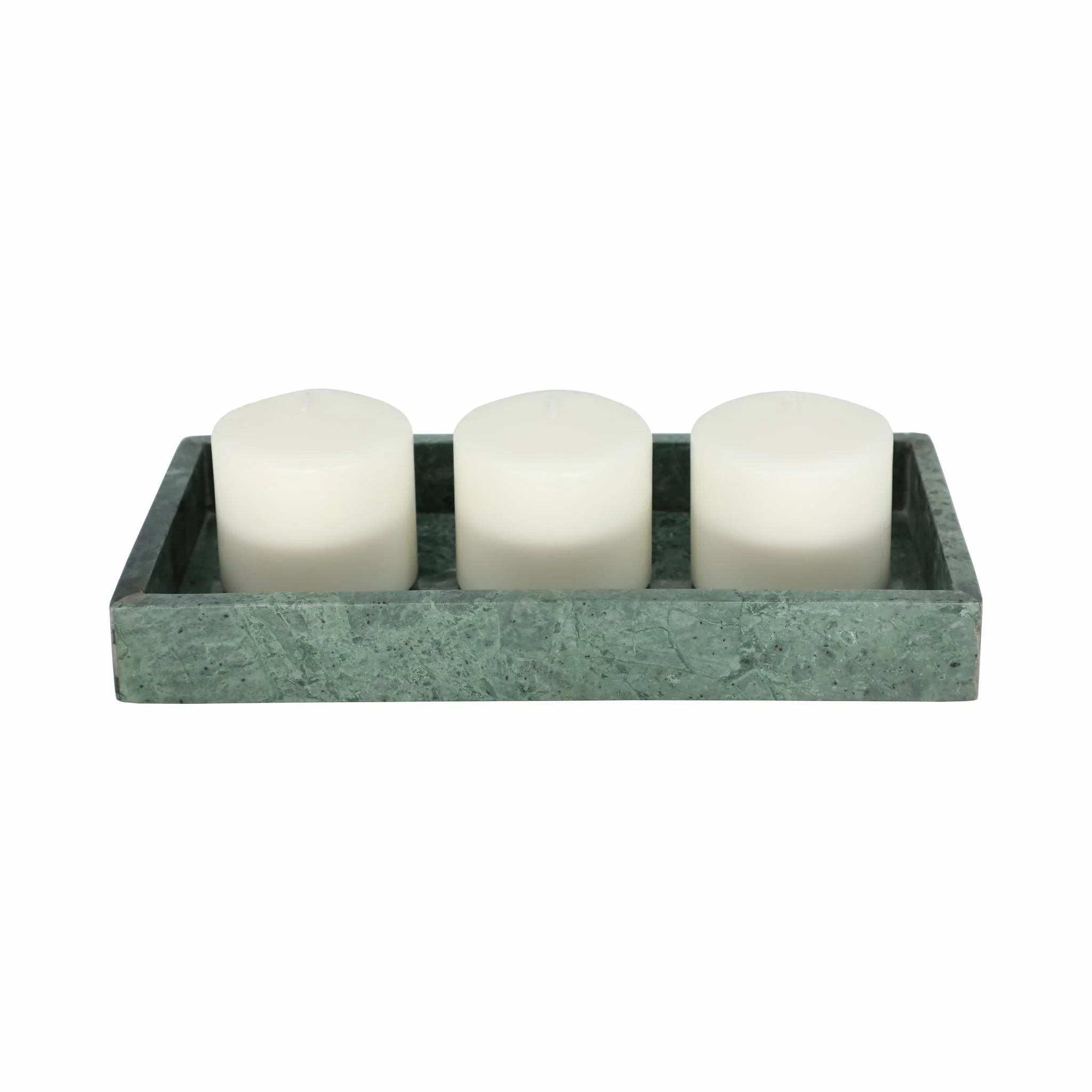 12x6" Marble Candle Tray, Green - Image 2