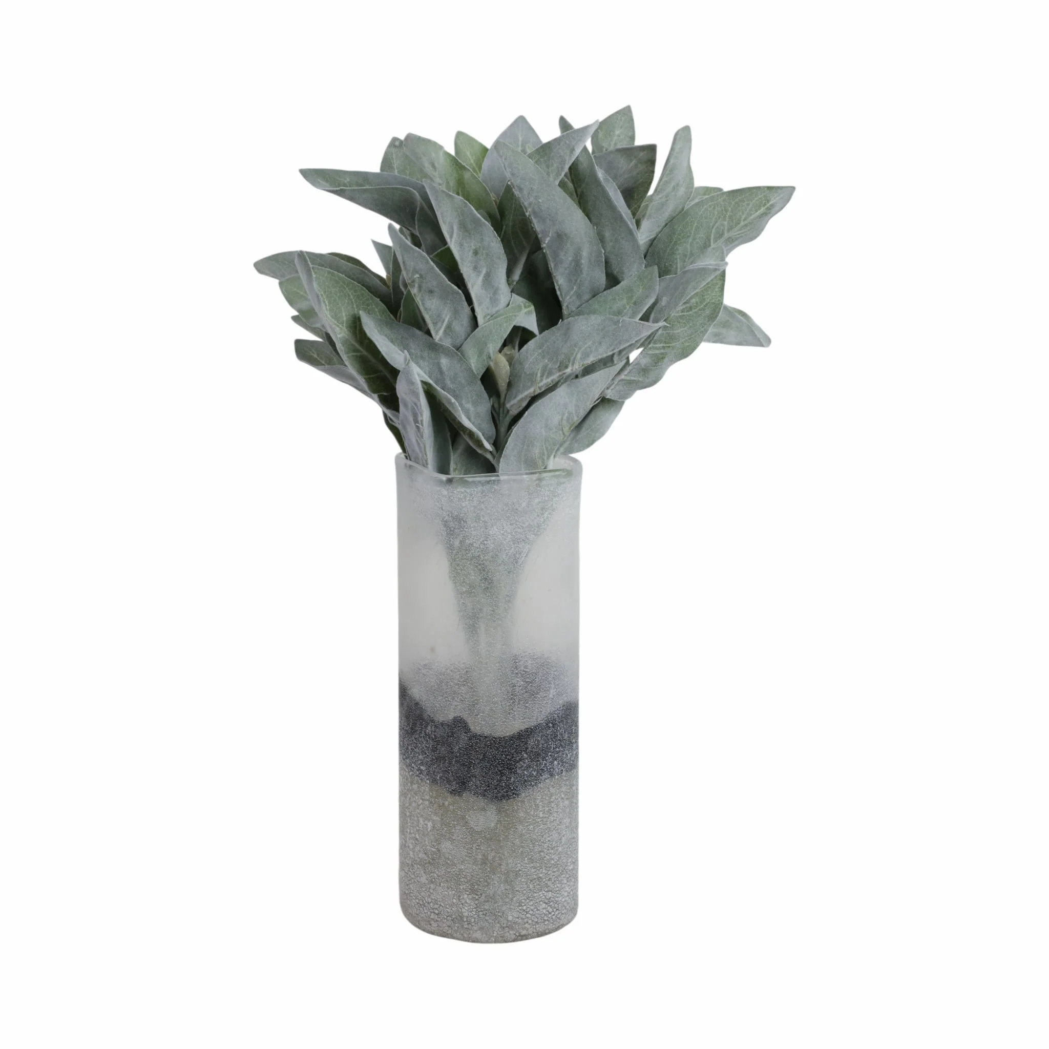 12x6" Ombre Soda Finish Glass Vase, Clear/black - Image 2