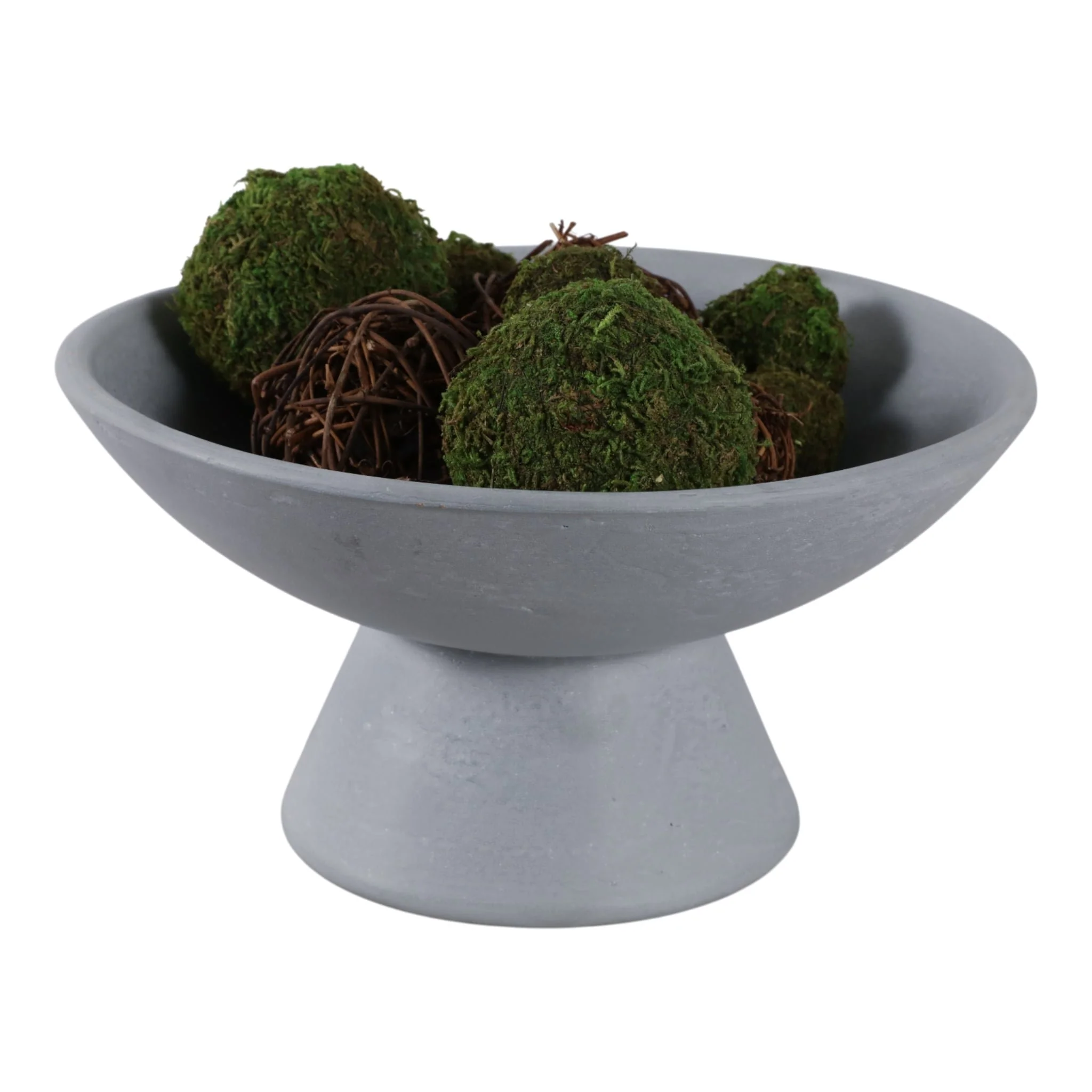 12x6" Terracotta Pedestal Bowl, Blue - Image 2