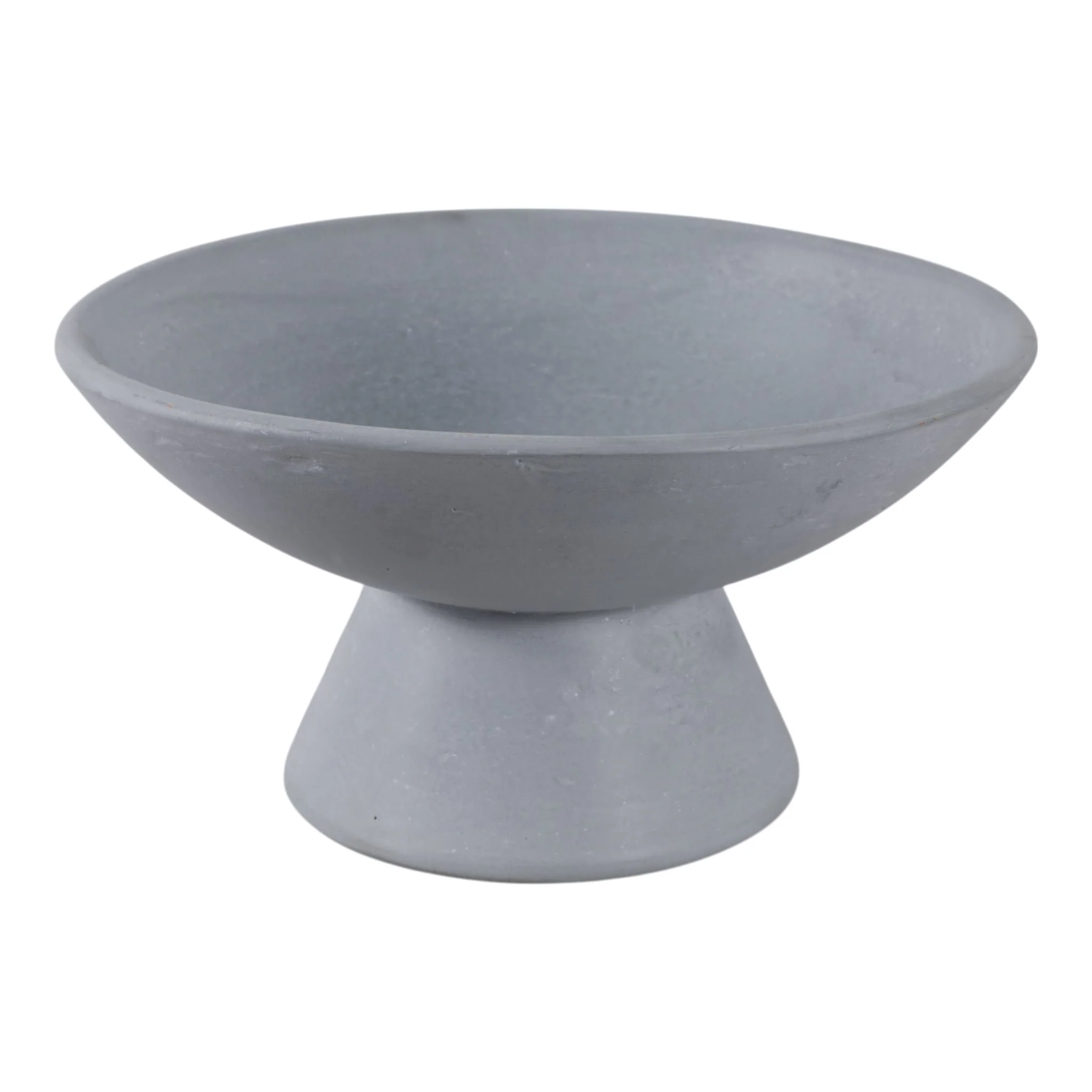 12x6" Terracotta Pedestal Bowl, Blue - Image 3