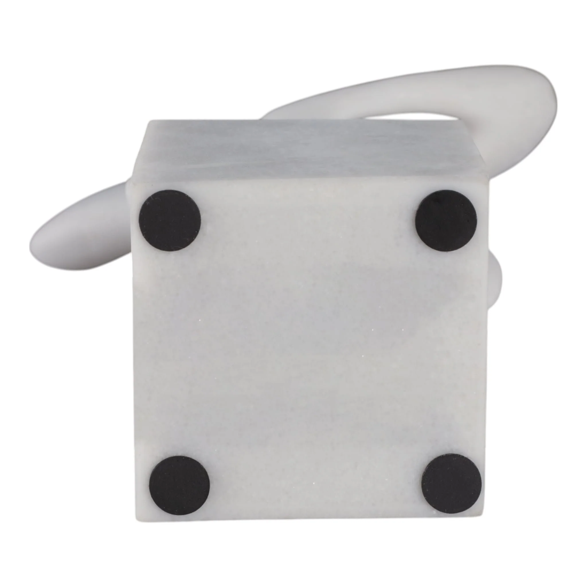 12x7" Abstract Resin Sculpture On Base, White - Image 8