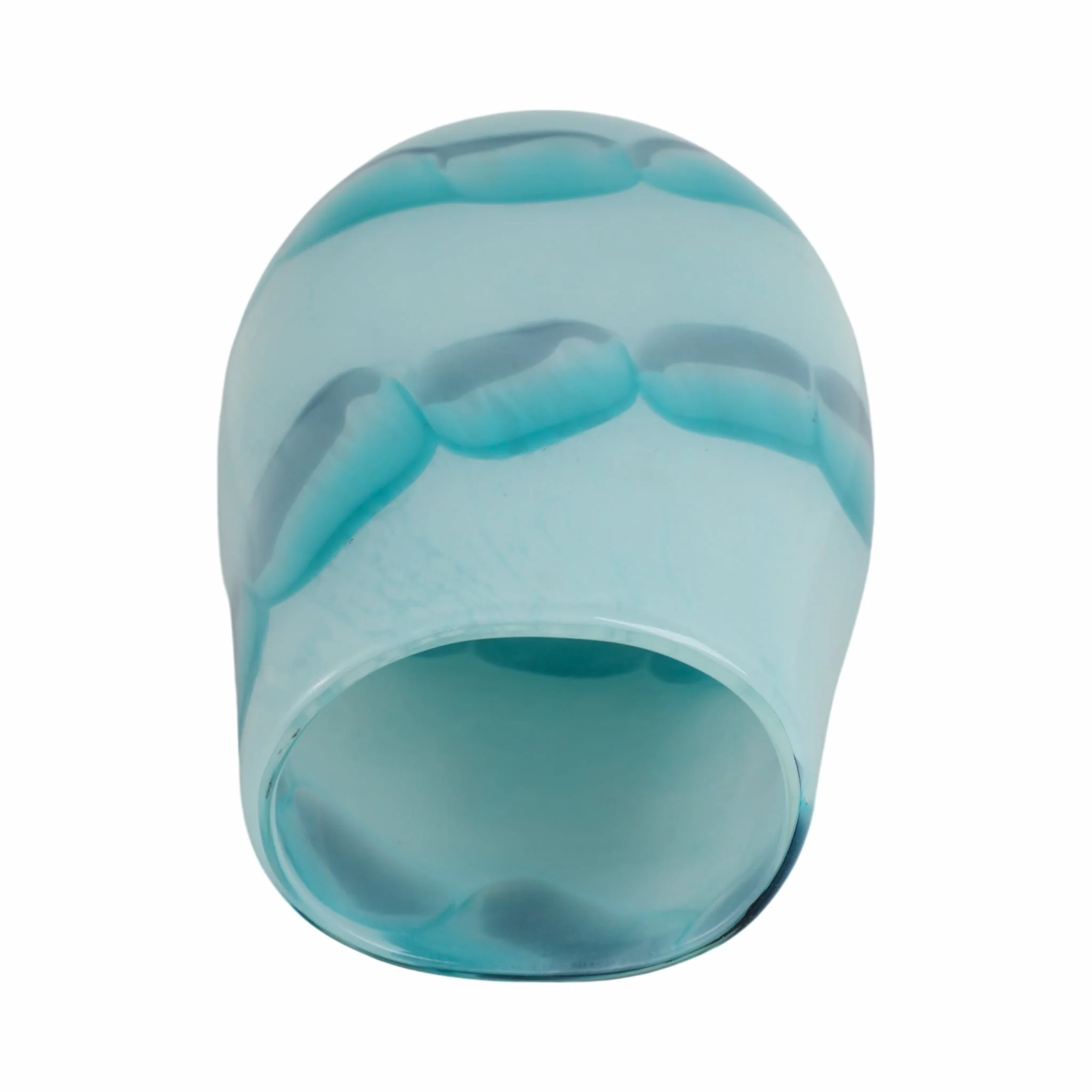 12x7" Bead Pattern Glass Vase, Blue - Image 6