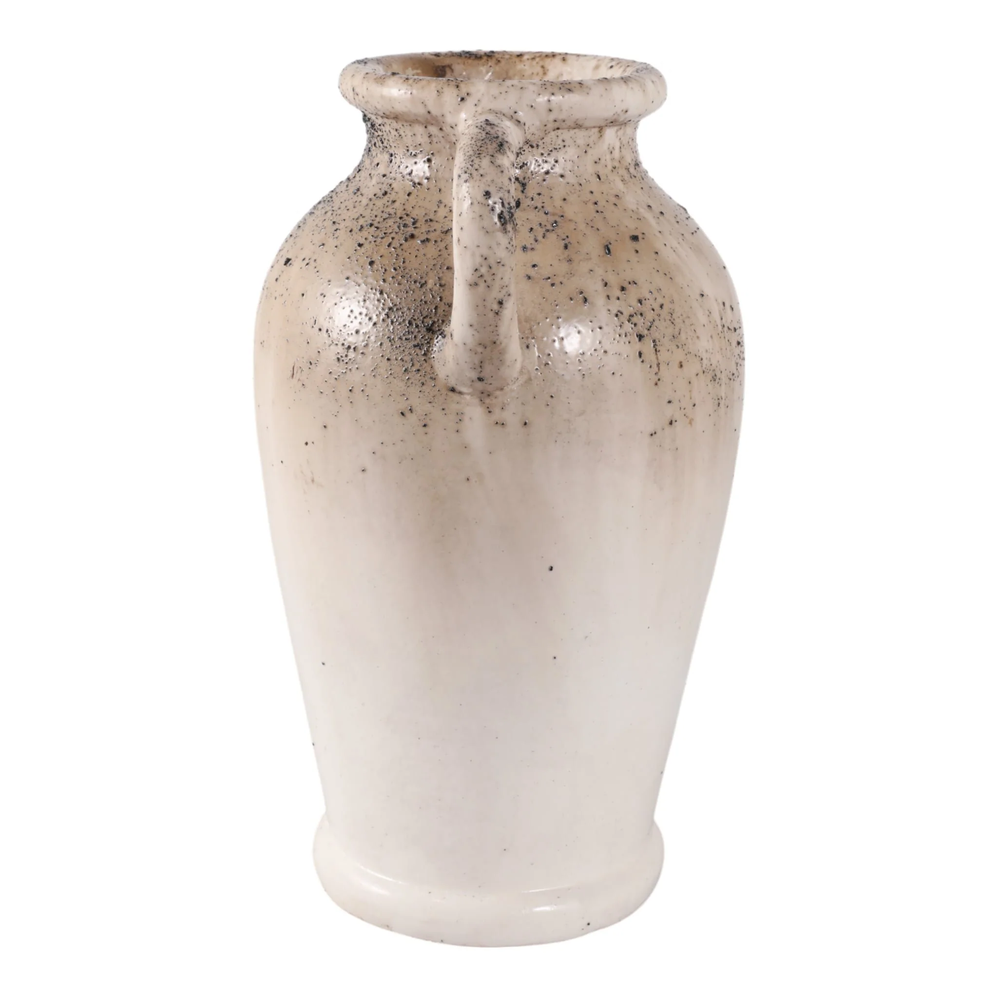 12x7" Textured Terracotta 2-handle Vase,ivry/brwn - Image 3