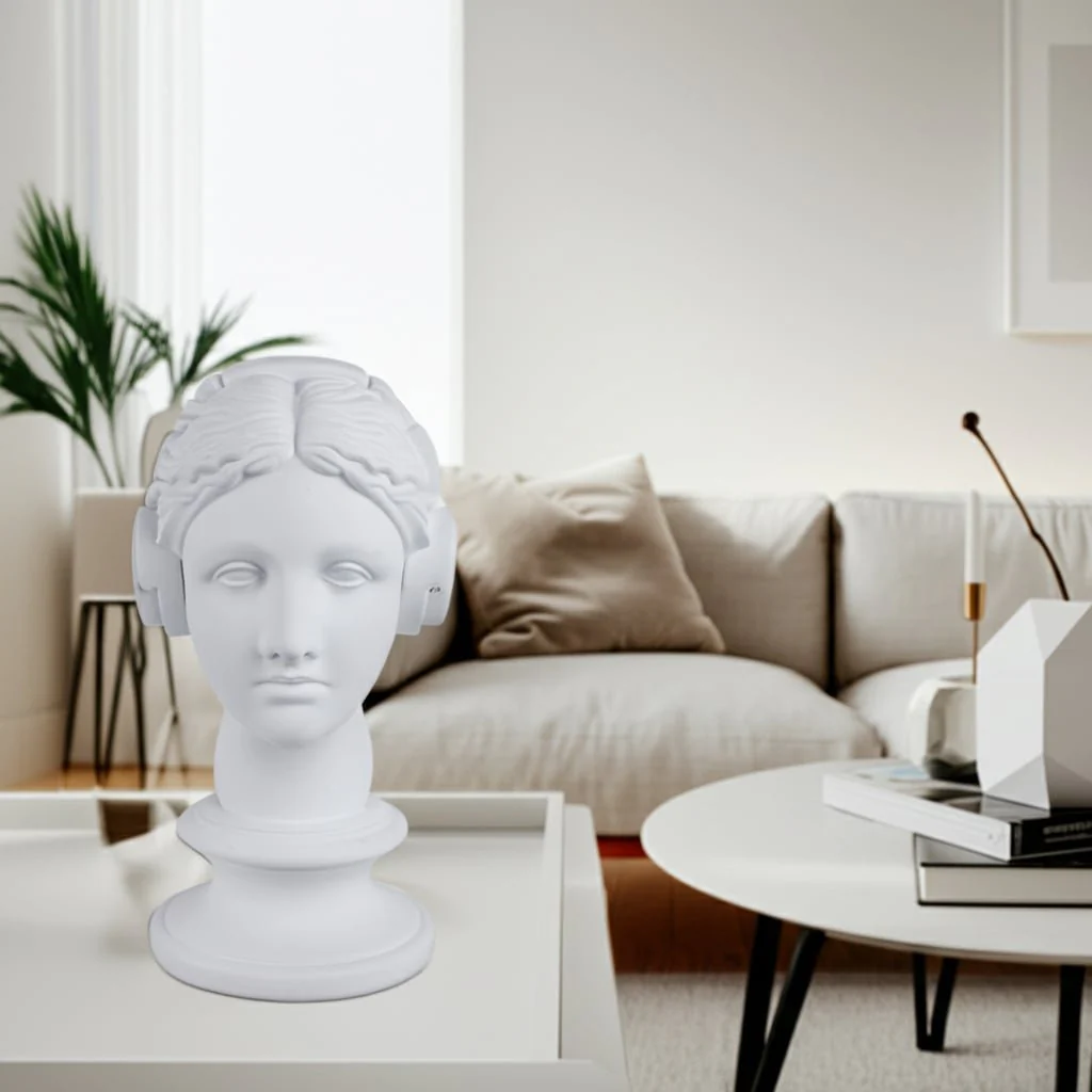 12x8" Modern Grecian With Headphones, White - Image 14