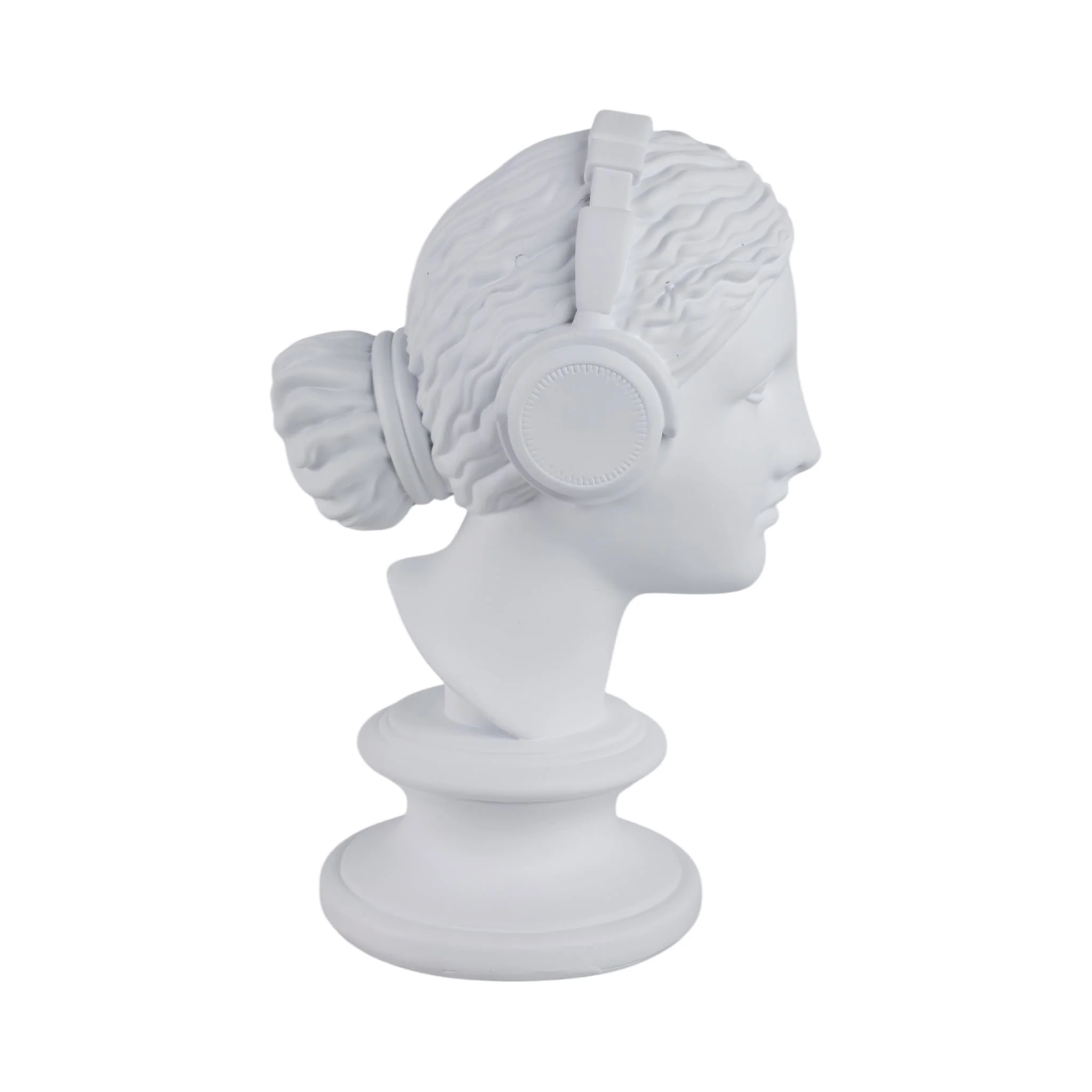 12x8" Modern Grecian With Headphones, White - Image 3