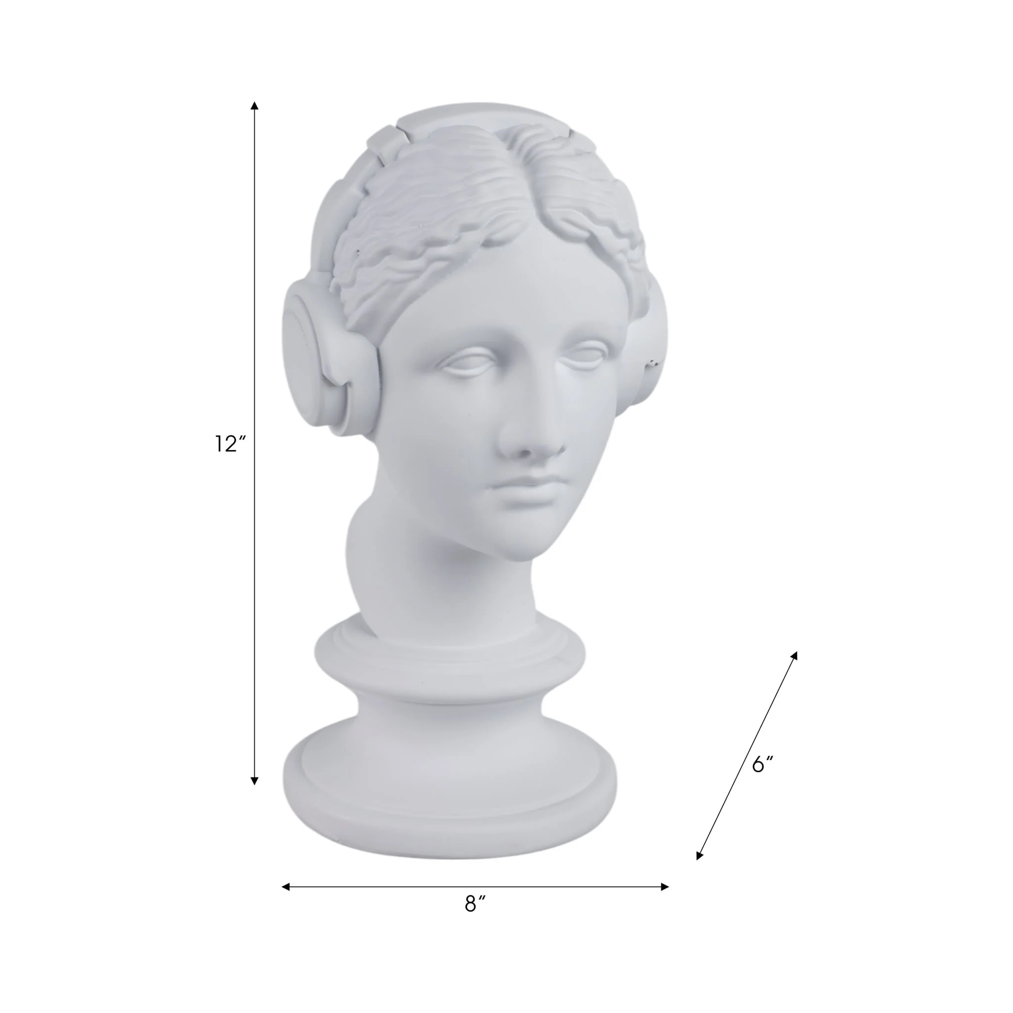 12x8" Modern Grecian With Headphones, White - Image 9