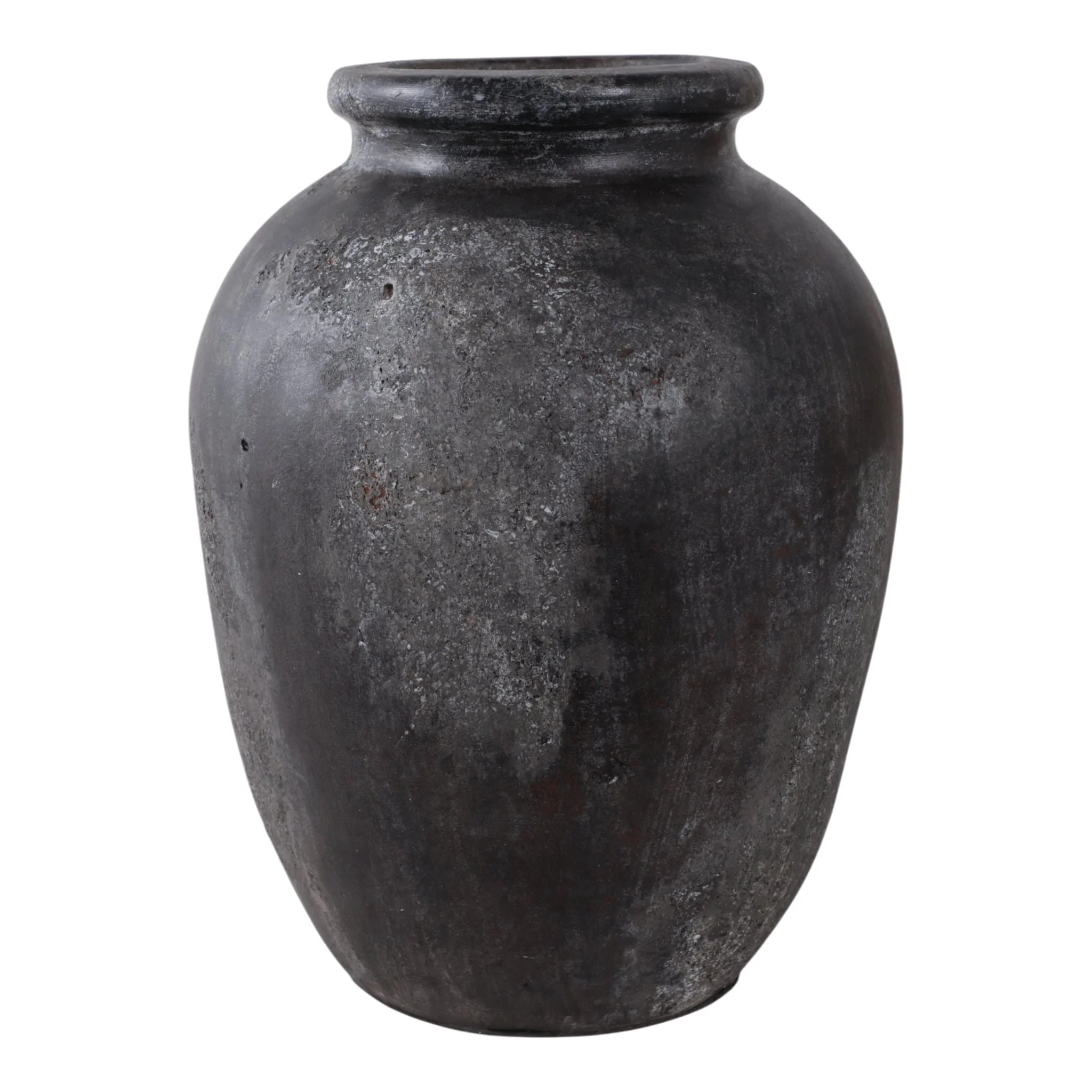 12x9" Terracotta Vase, Black - Image 4