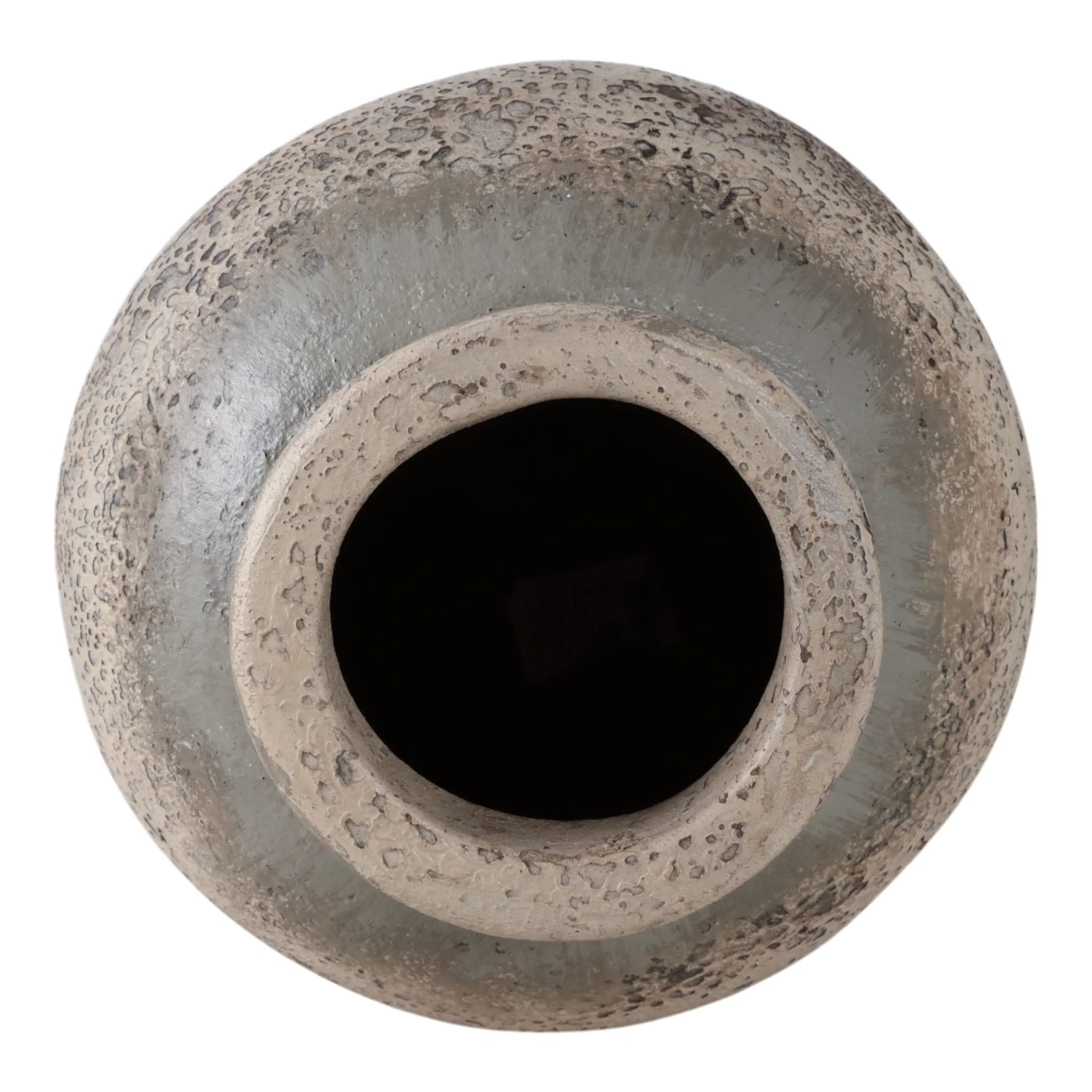 12x9" Terracotta Vase, Ivory/green - Image 6