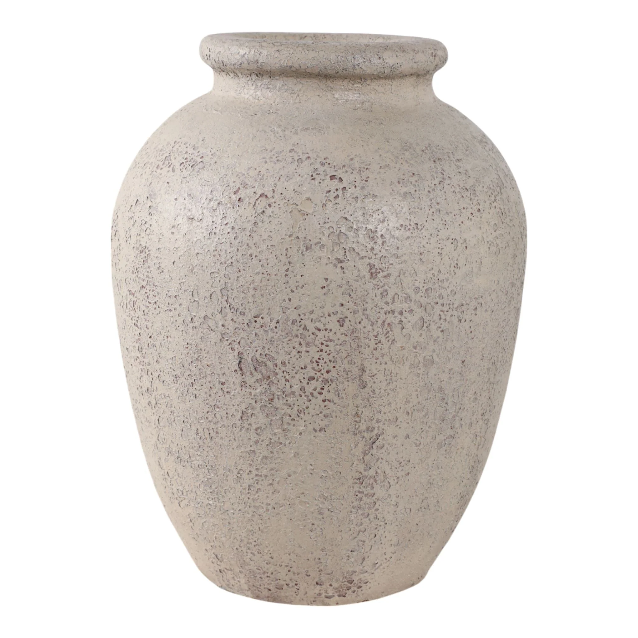 12x9" Terracotta Vase, White - Image 3