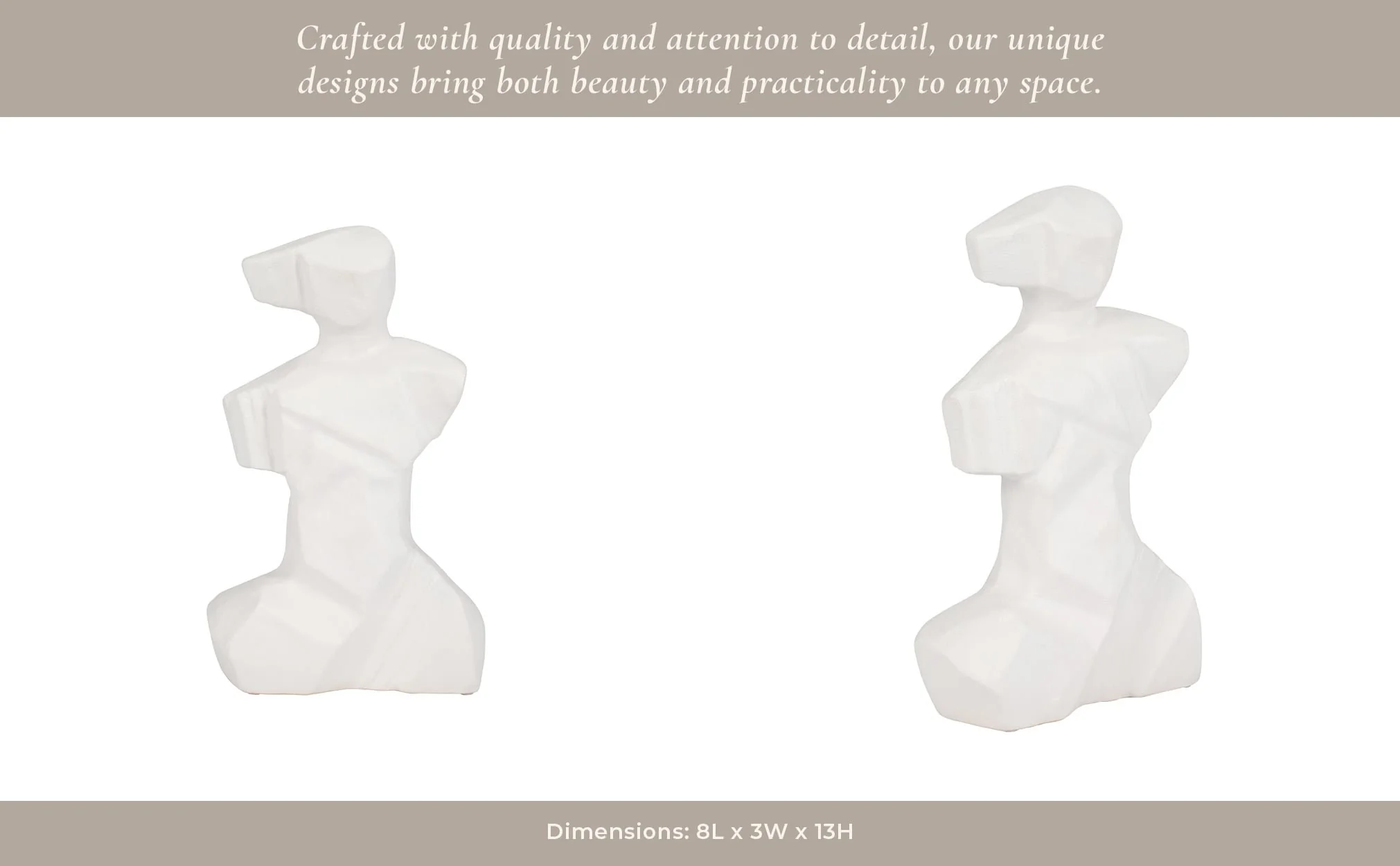 13" Abstract Venetian Figurine, White - Image 12