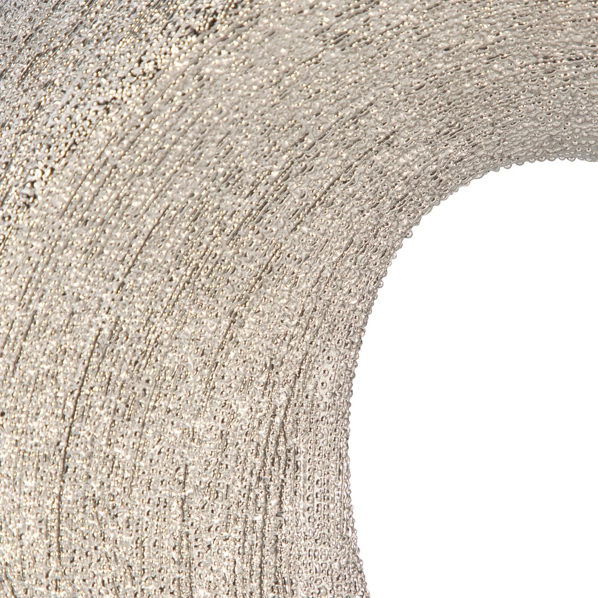 13" Beaded Oval Vase Cut-out, Silver - Image 4
