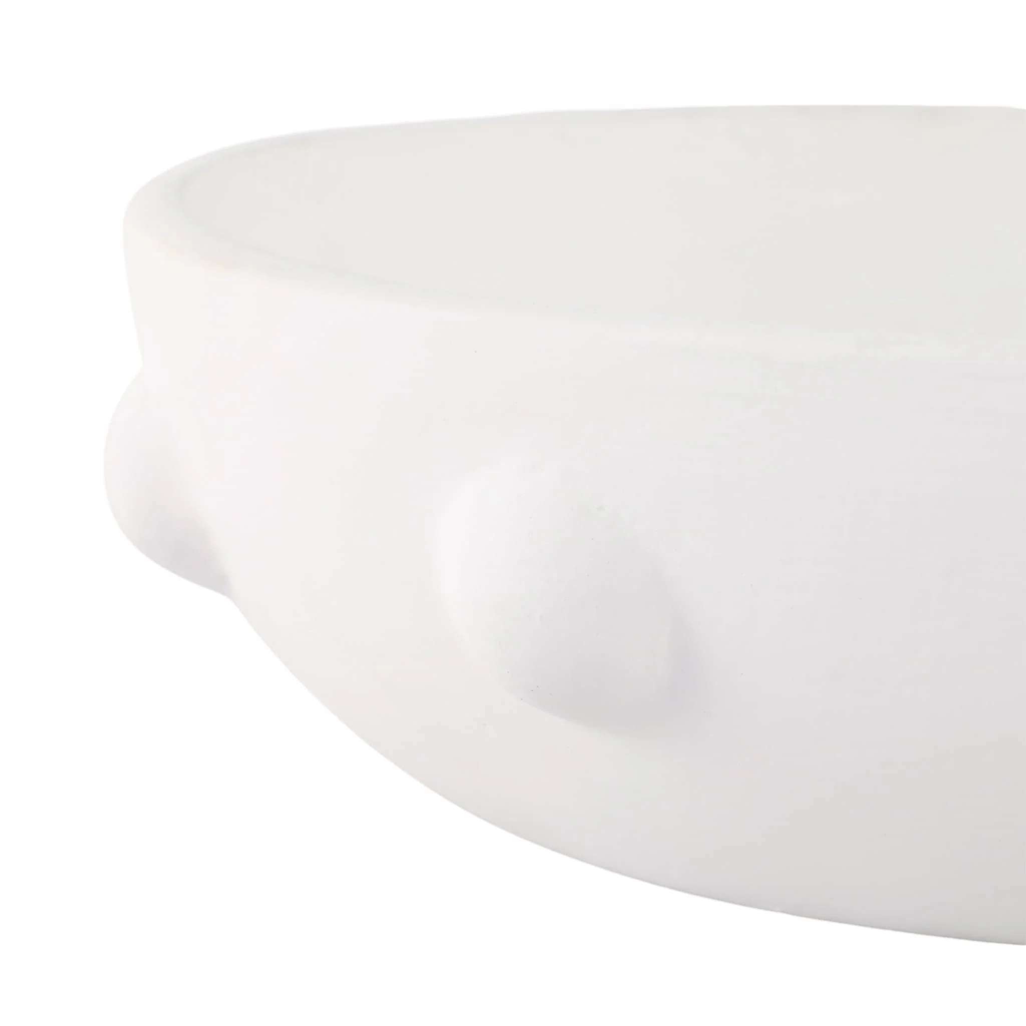 13" Clay Beaded Bowl, White - Image 5