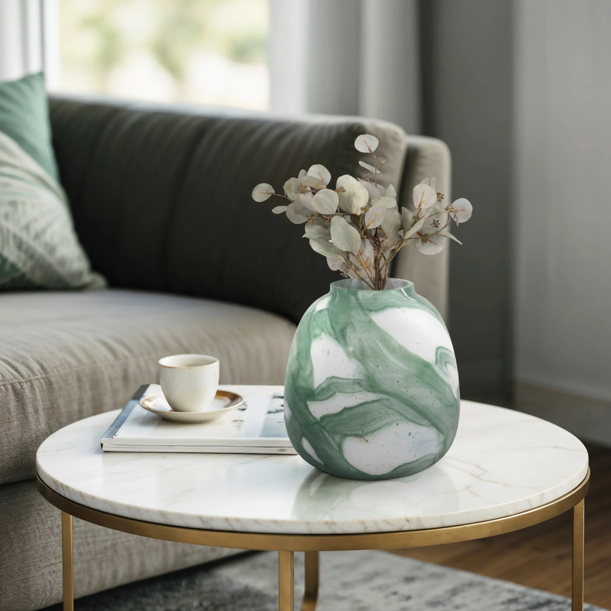 13" Ebb & Flow Vase, Green/clear - Image 10