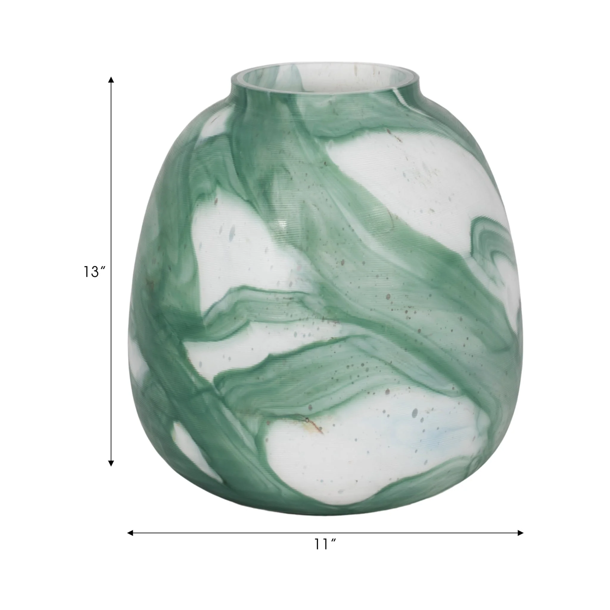 13" Ebb & Flow Vase, Green/clear - Image 8