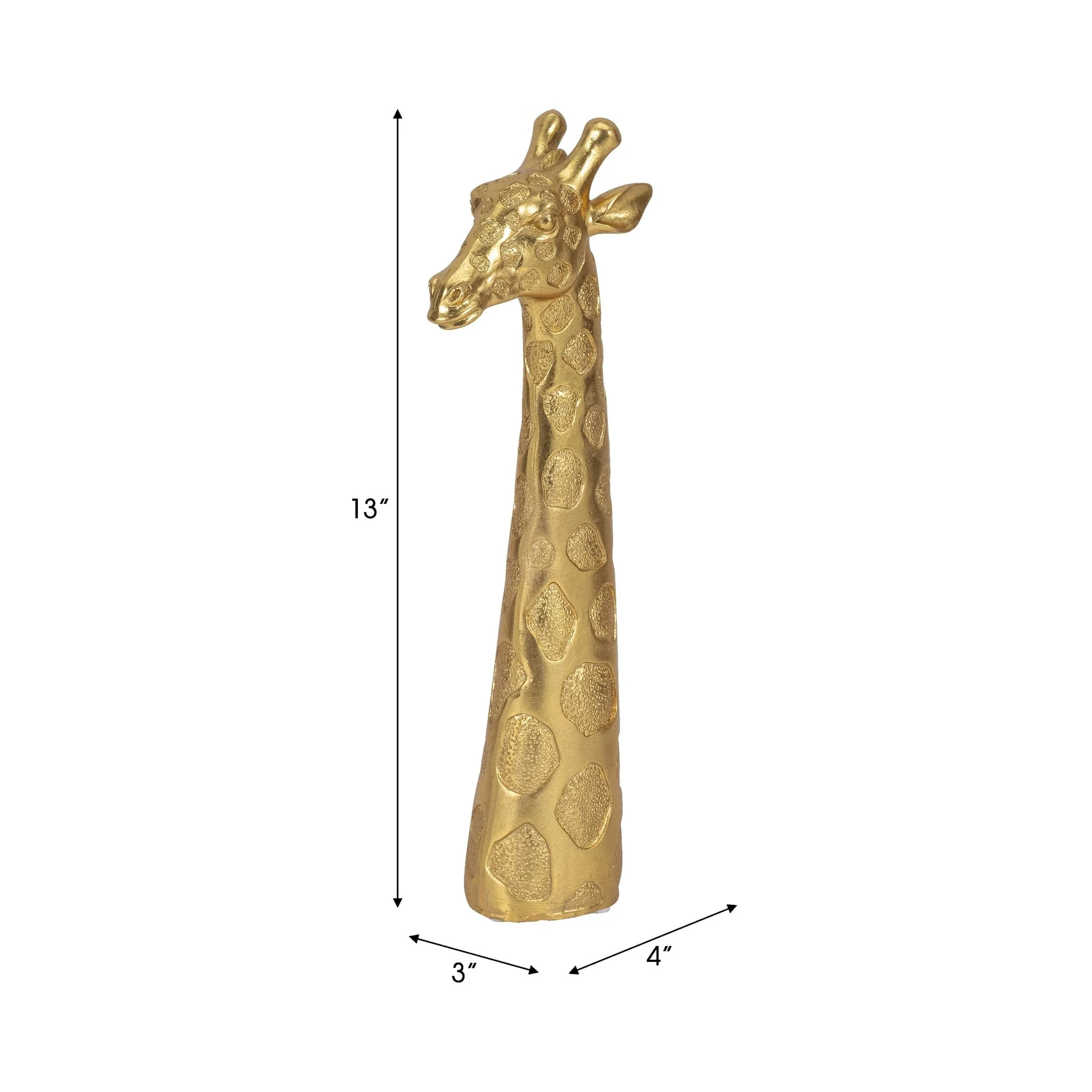 13" Giraffe Head Tabletop Decor, Gold - Image 9
