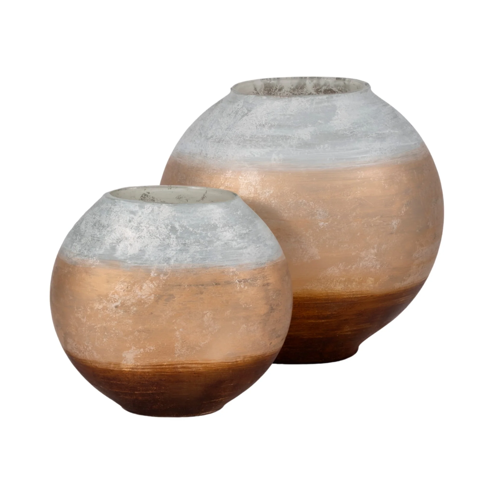 13" Gold Ombre Round Vase, White/gold - Image 8
