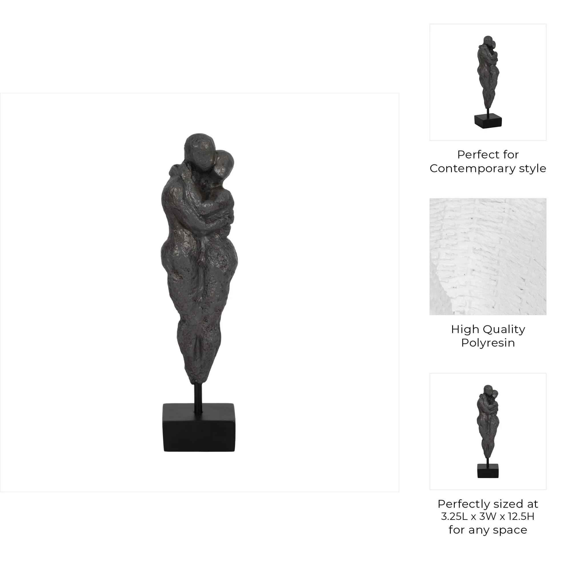 13" Hugging Couple, Black - Image 10