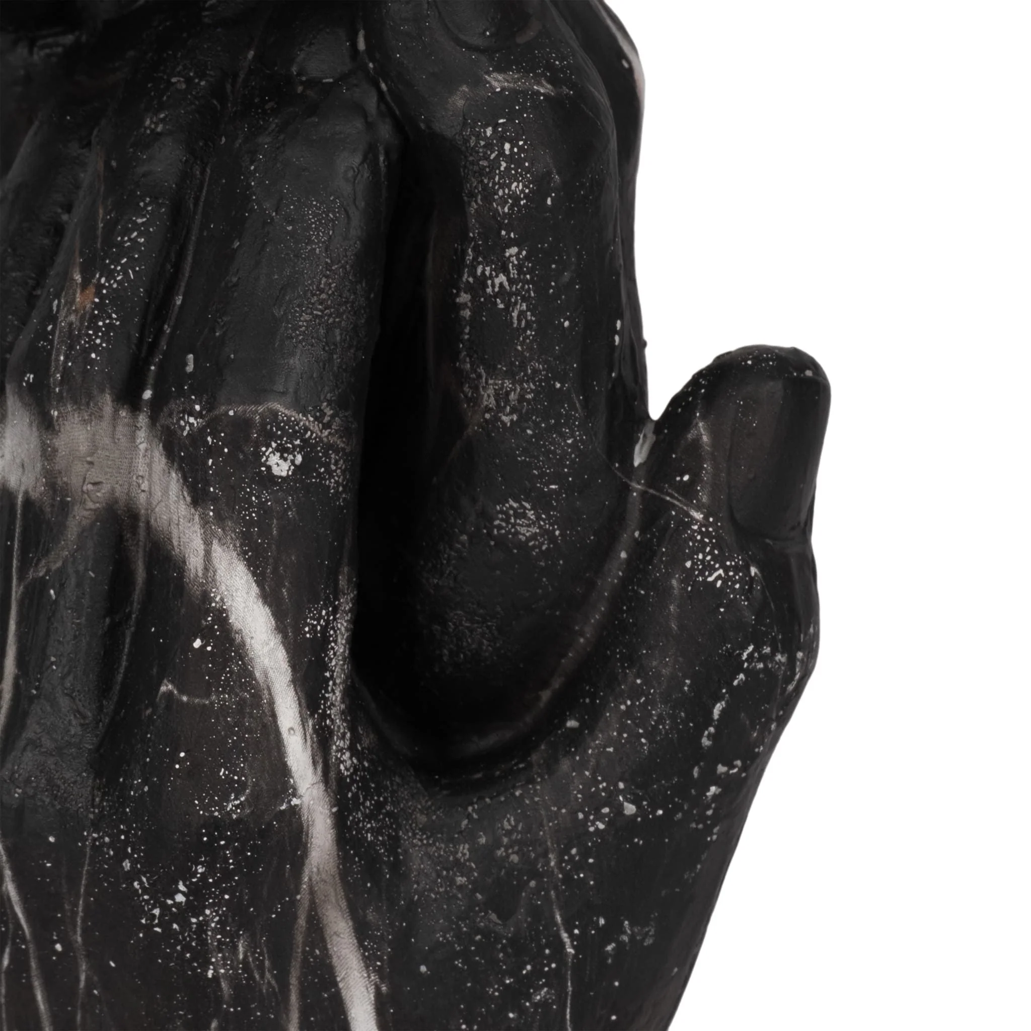 13" Marbled Hands Sculpture, Black/white - Image 6
