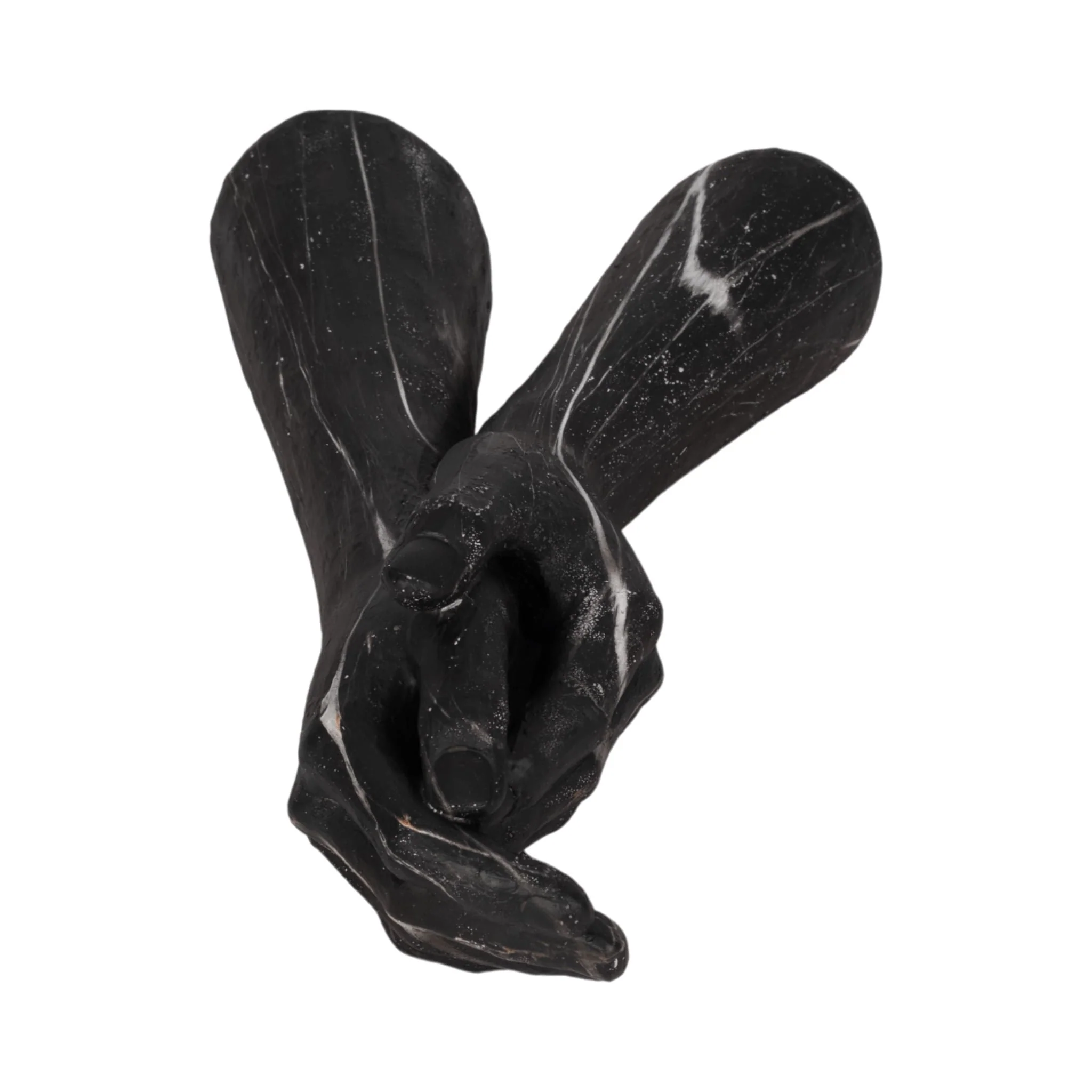 13" Marbled Hands Sculpture, Black/white - Image 7