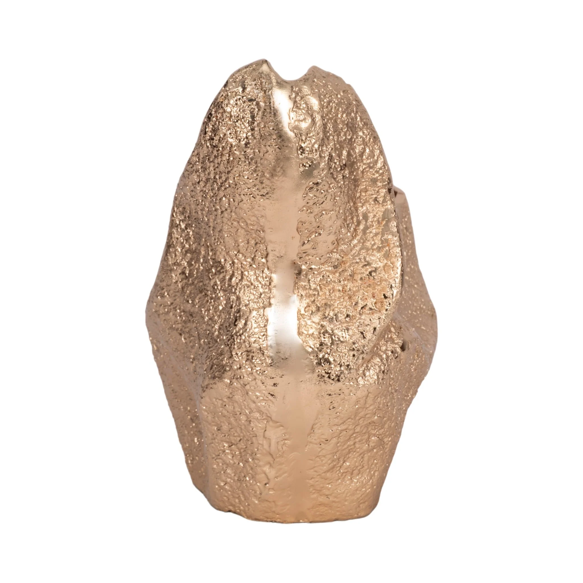 13" Organic Edge Metal Vase, Champagne - Image 4