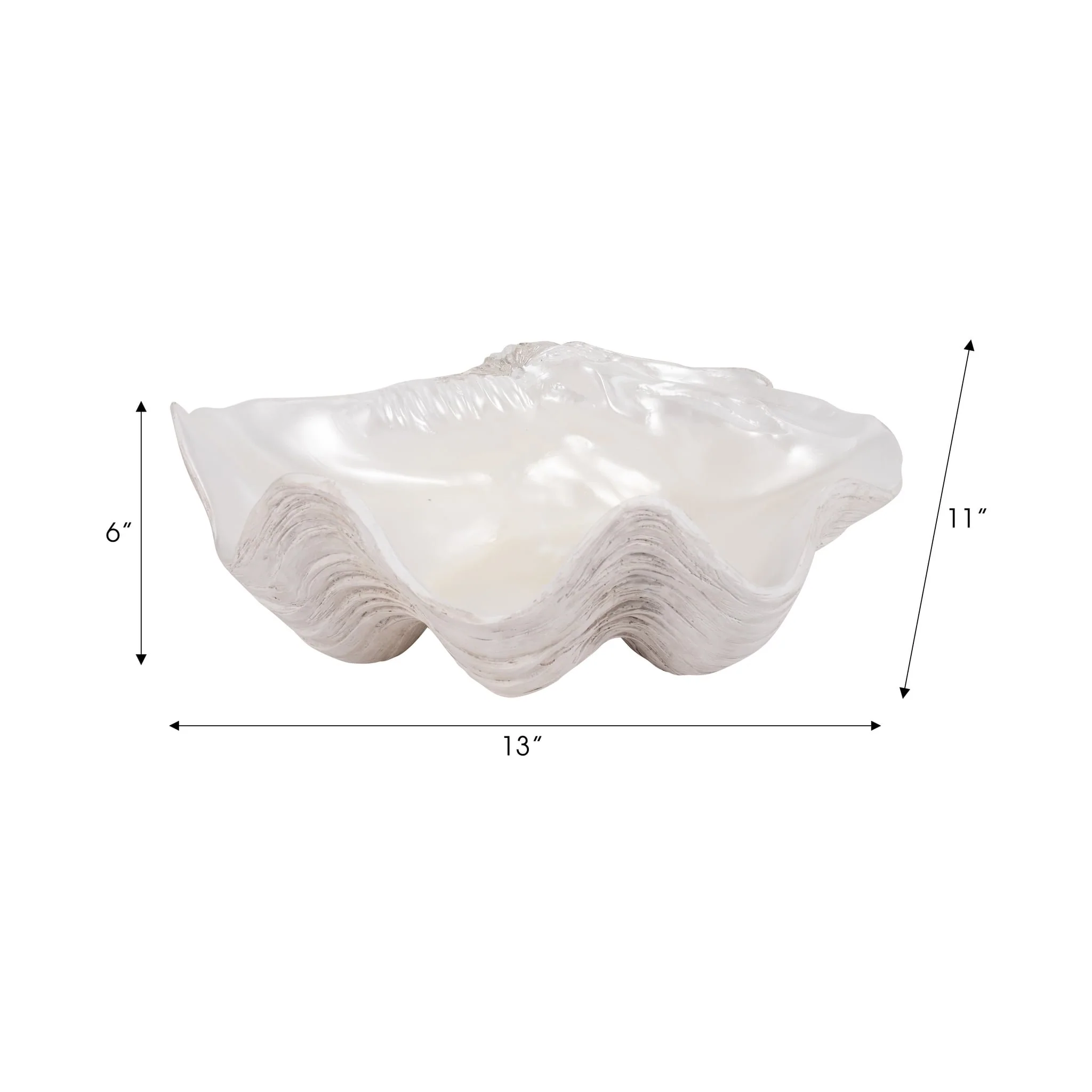 13" Pearlized Shell Bowl, Ivory - Image 9