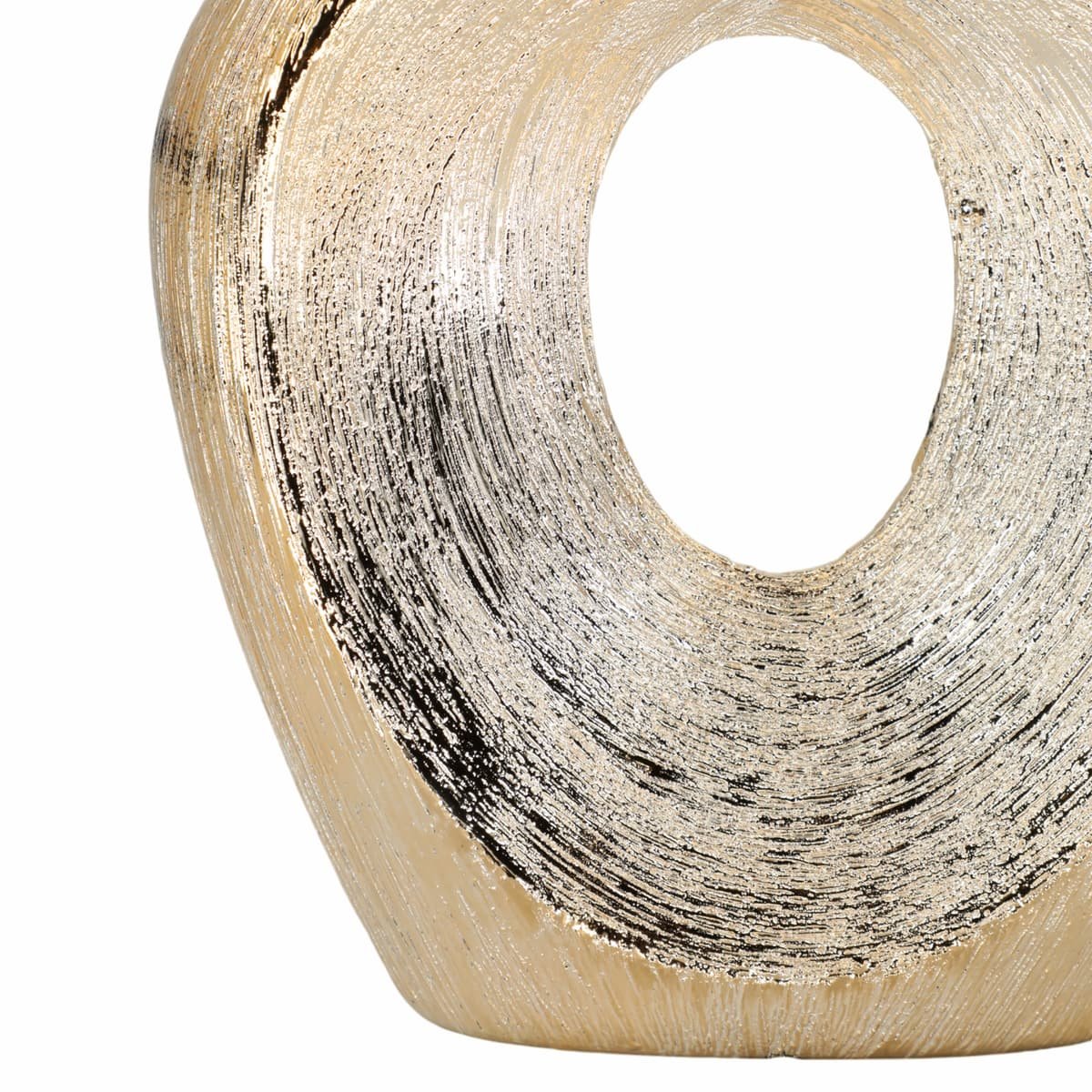 13" Scratched Oval Vase Cut-out, Champagne - Image 4
