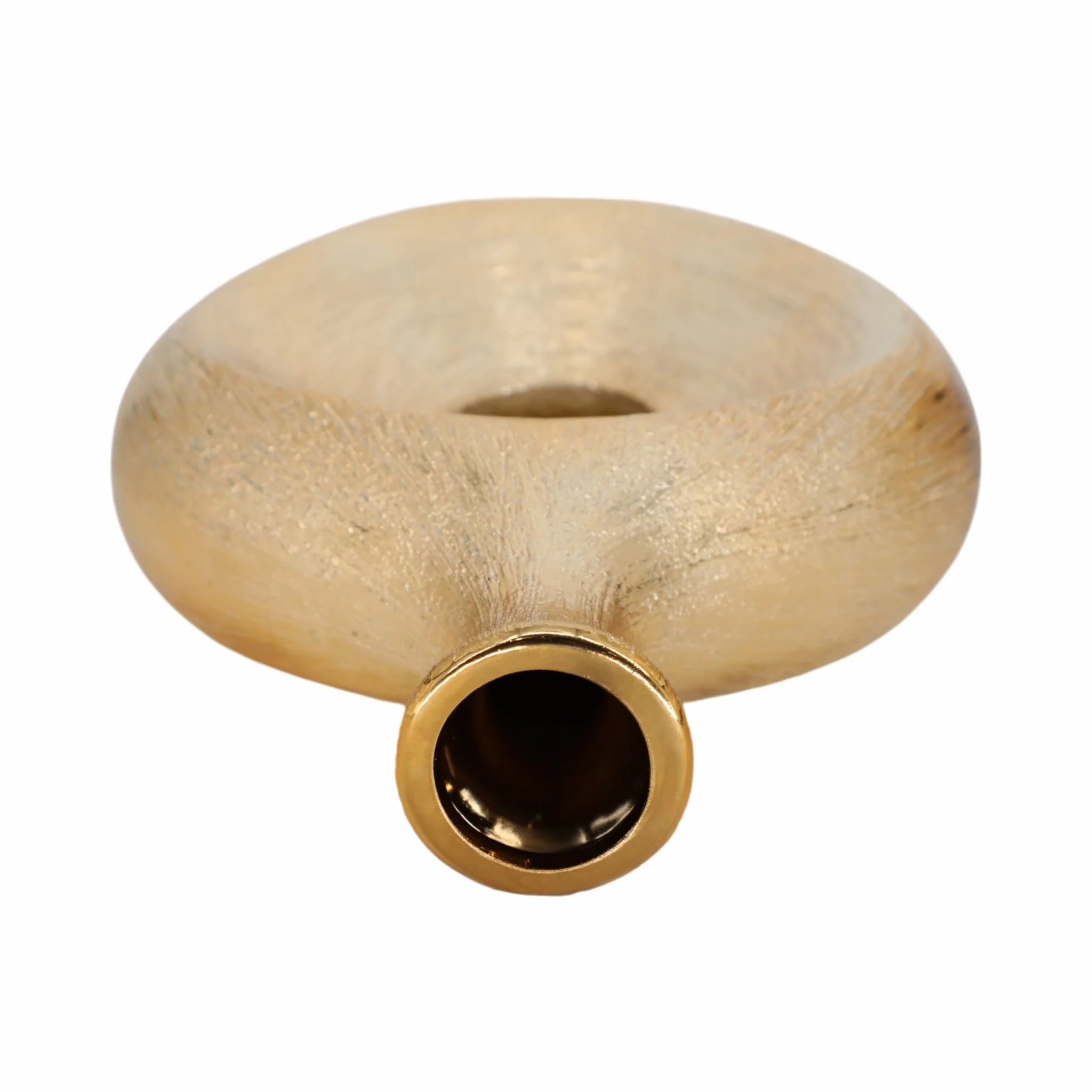 13" Scratched Oval Vase Cut-out, Champagne - Image 6
