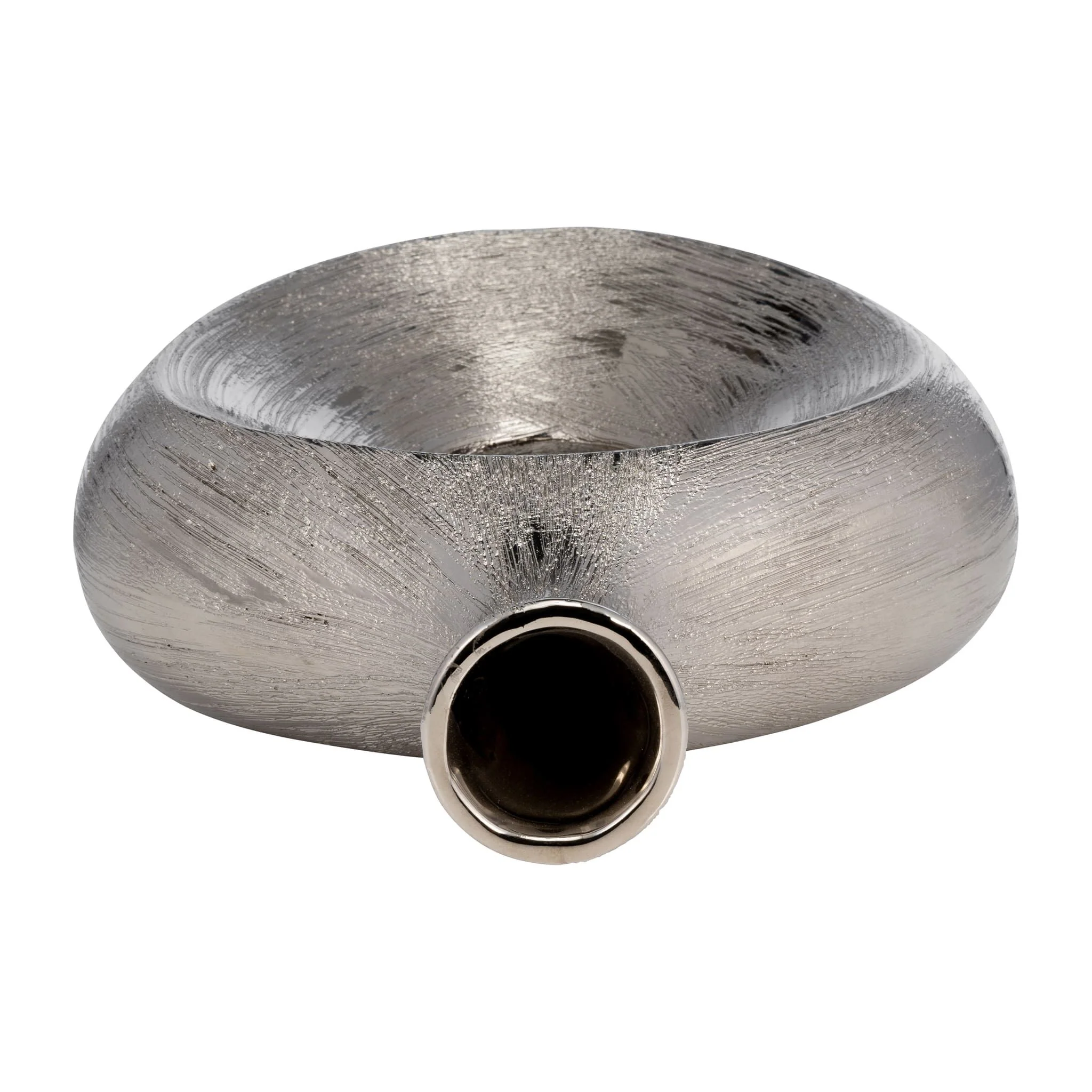 13" Scratched Oval Vase Cut-out, Silver - Image 5