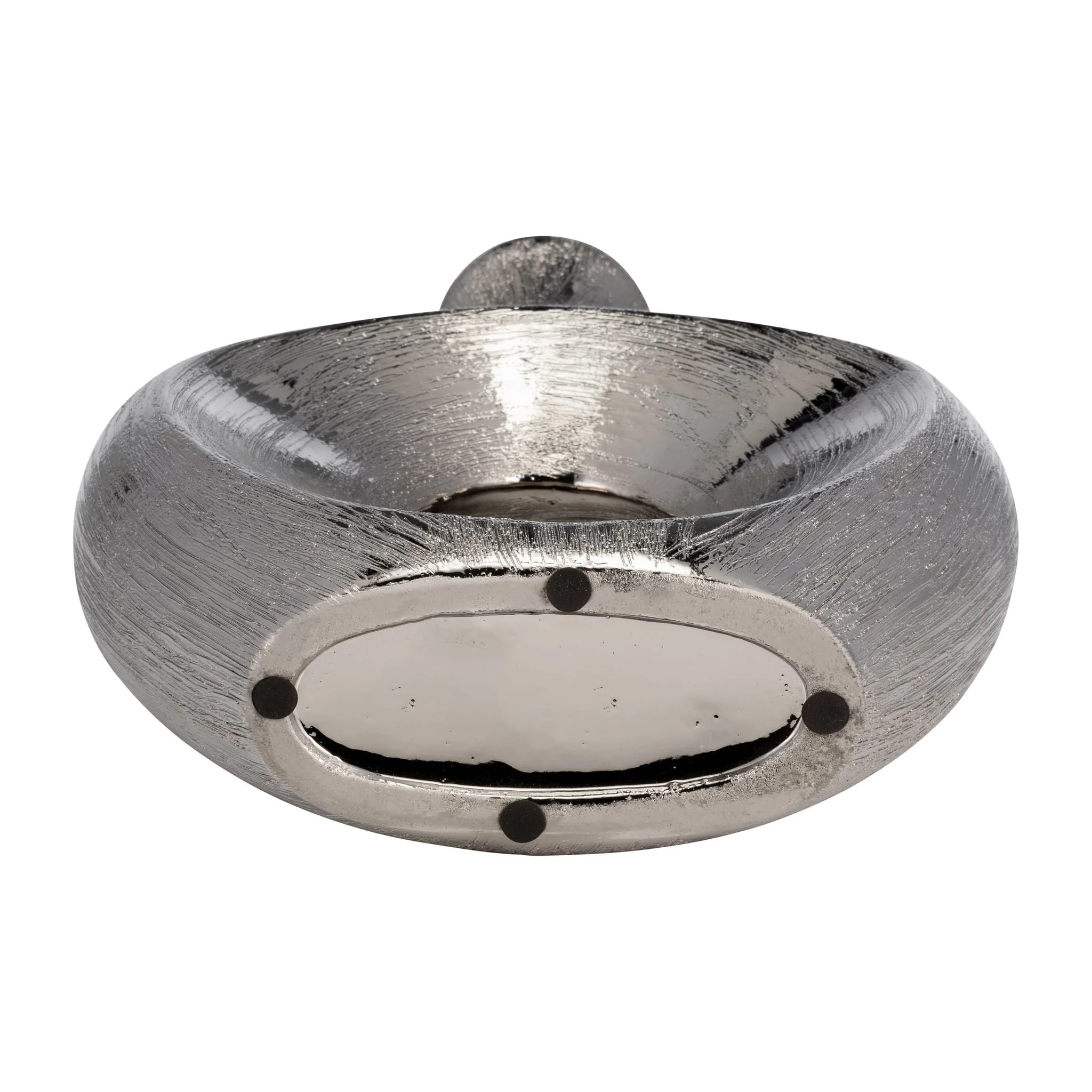 13" Scratched Oval Vase Cut-out, Silver - Image 6