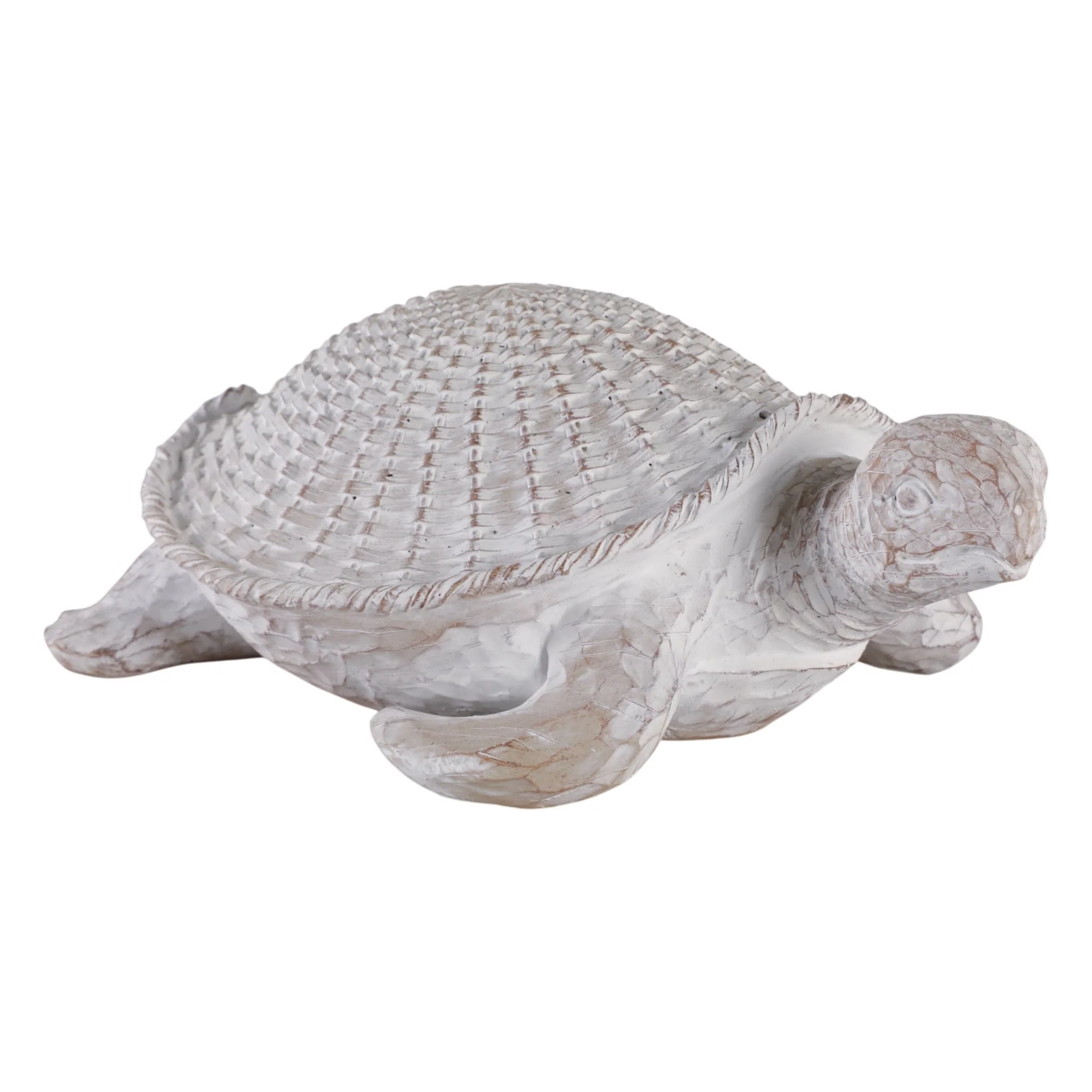 13"  Sea Turtle Woven Pattern, White - Image 2