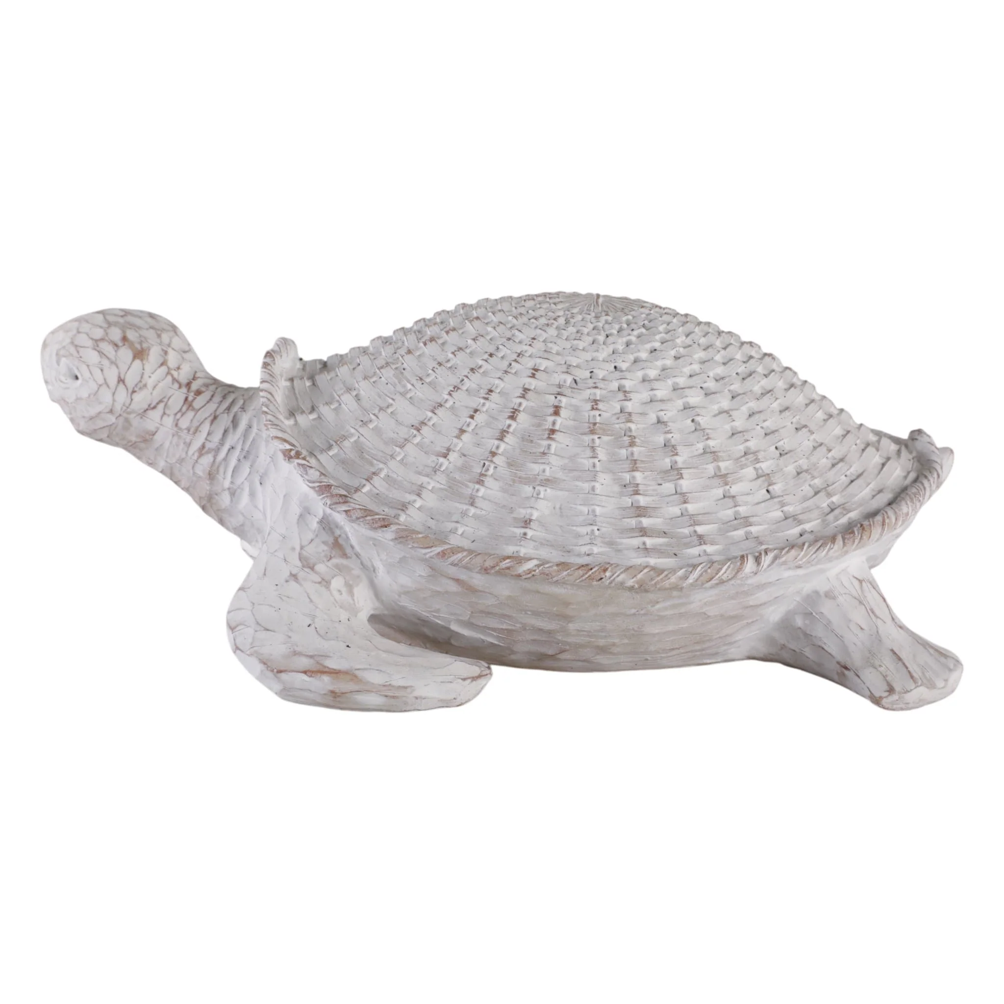 13"  Sea Turtle Woven Pattern, White - Image 4