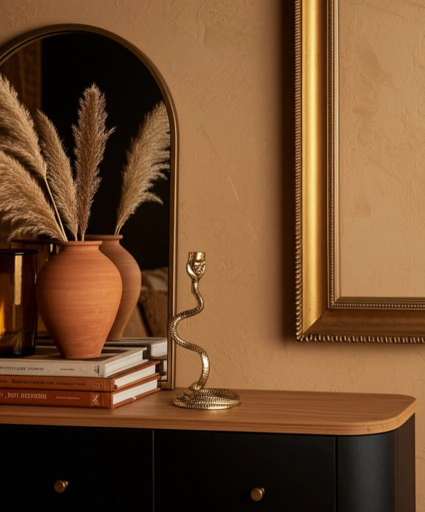 13" Snake Taper Candle Holder, Gold - Image 12