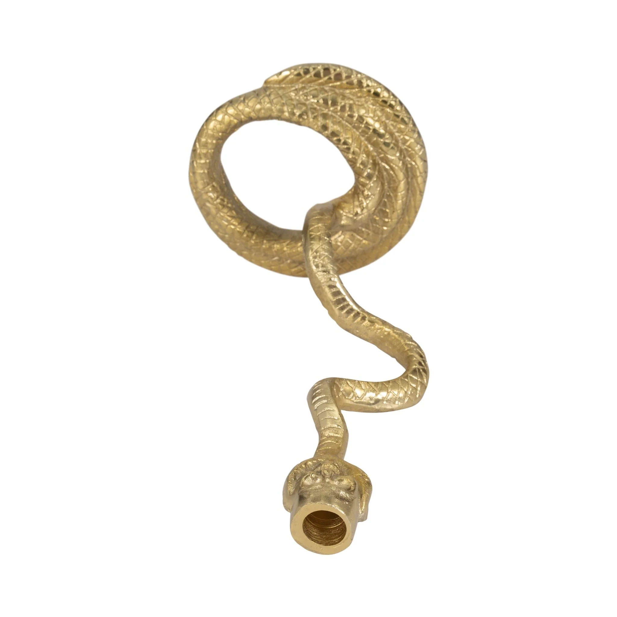 13" Snake Taper Candle Holder, Gold - Image 7