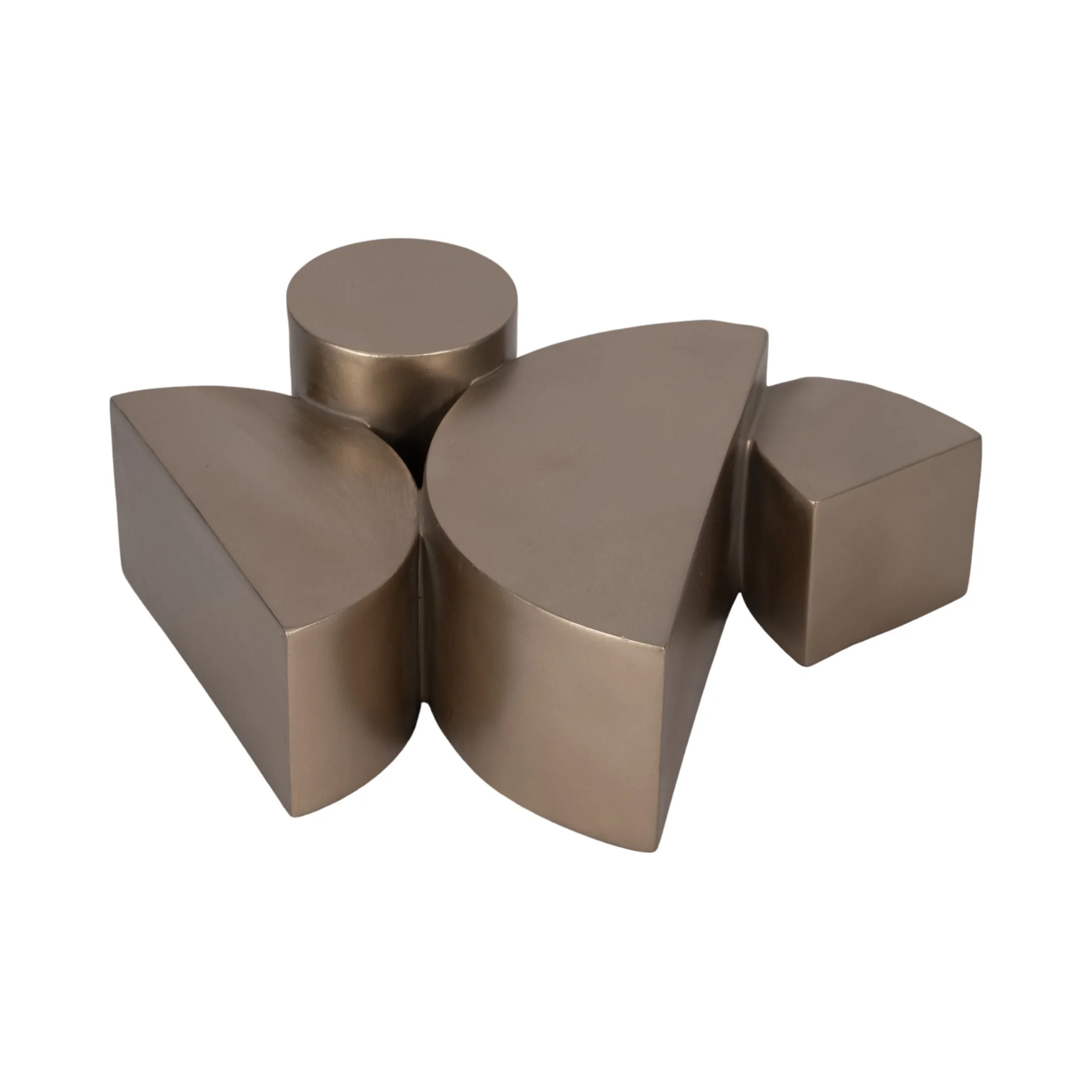 13" Stacked Shapes Sculpture, Champagne - Image 6