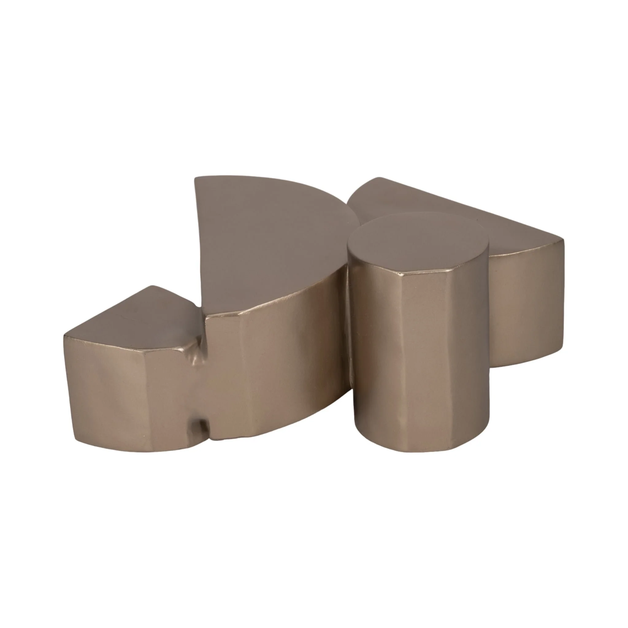 13" Stacked Shapes Sculpture, Champagne - Image 7