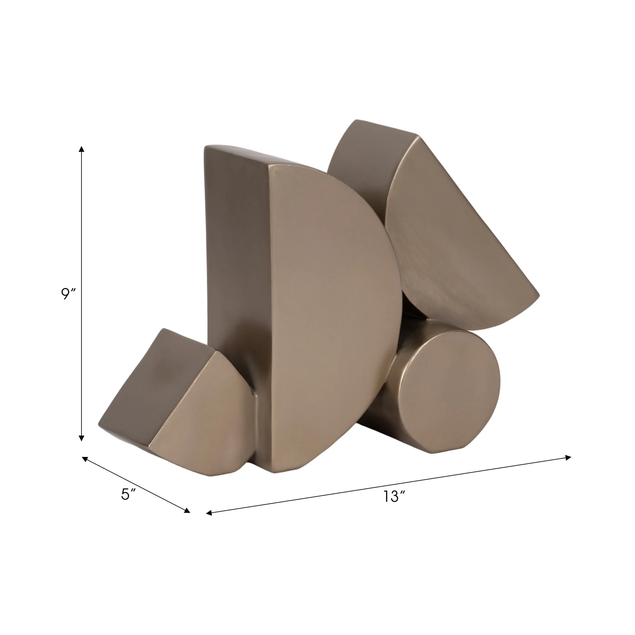 13" Stacked Shapes Sculpture, Champagne - Image 8